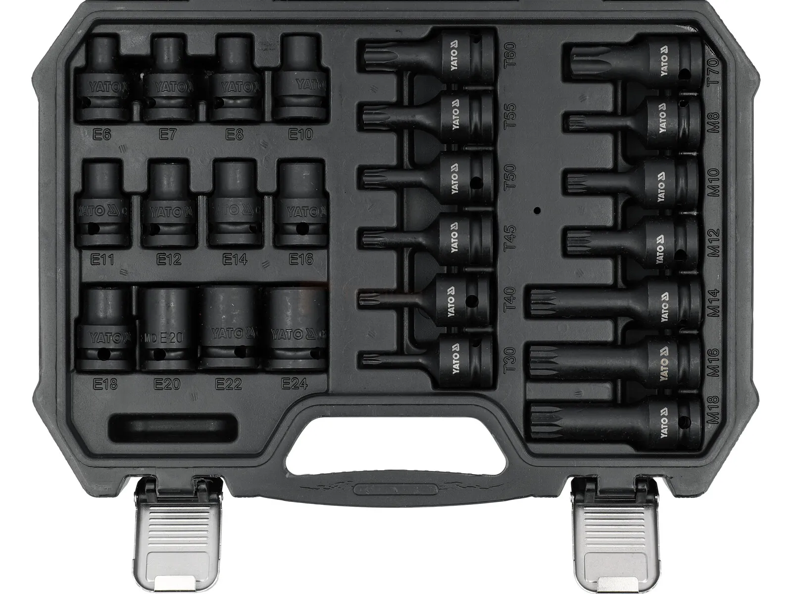 Набор ударных головок YATO E-Torx / TX / SPLINE 1/2" 25-предметный