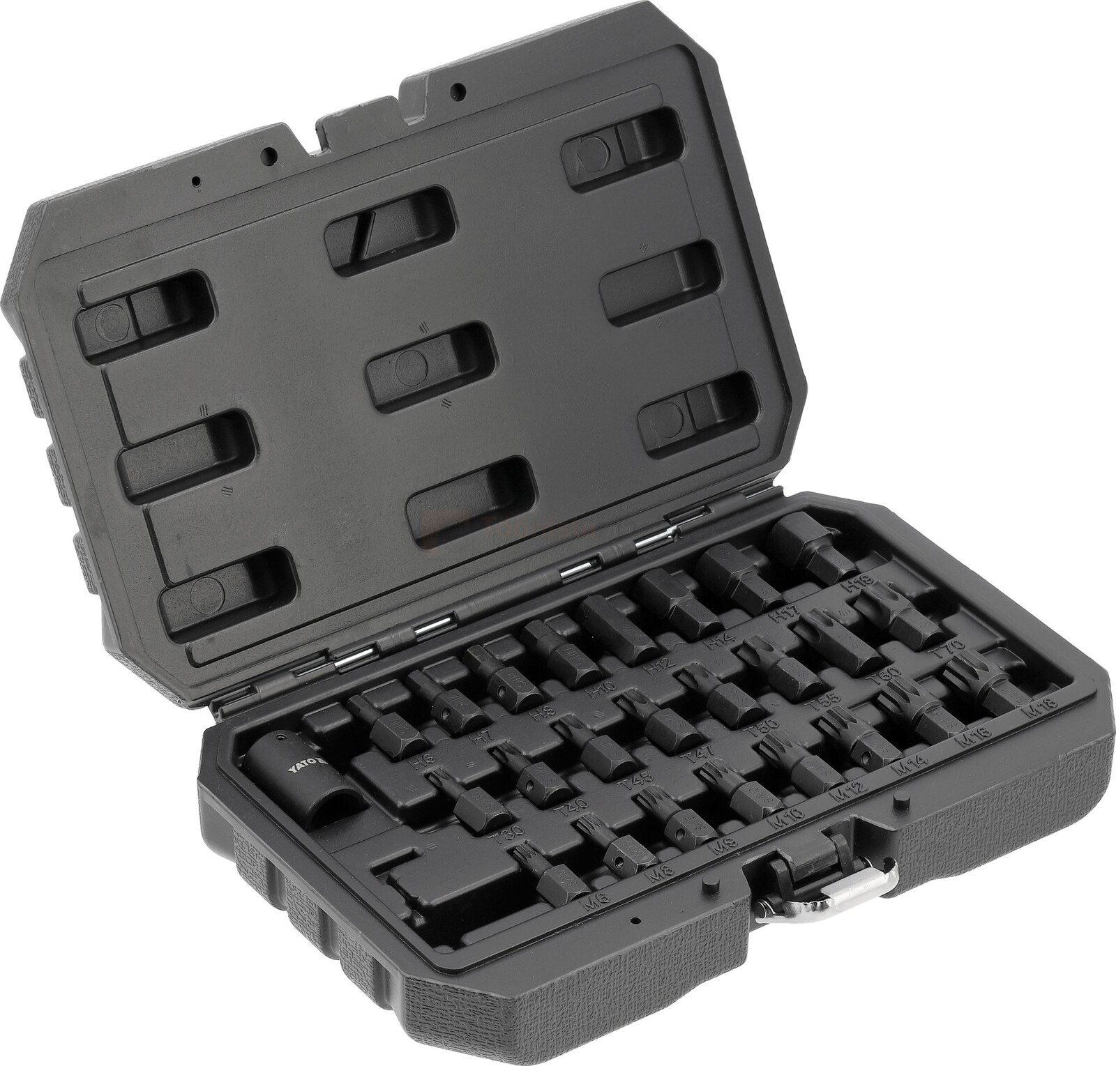 YATO löökotsakute komplekt HEX/TX/SPLINE 1/2" , 25-osaline 2