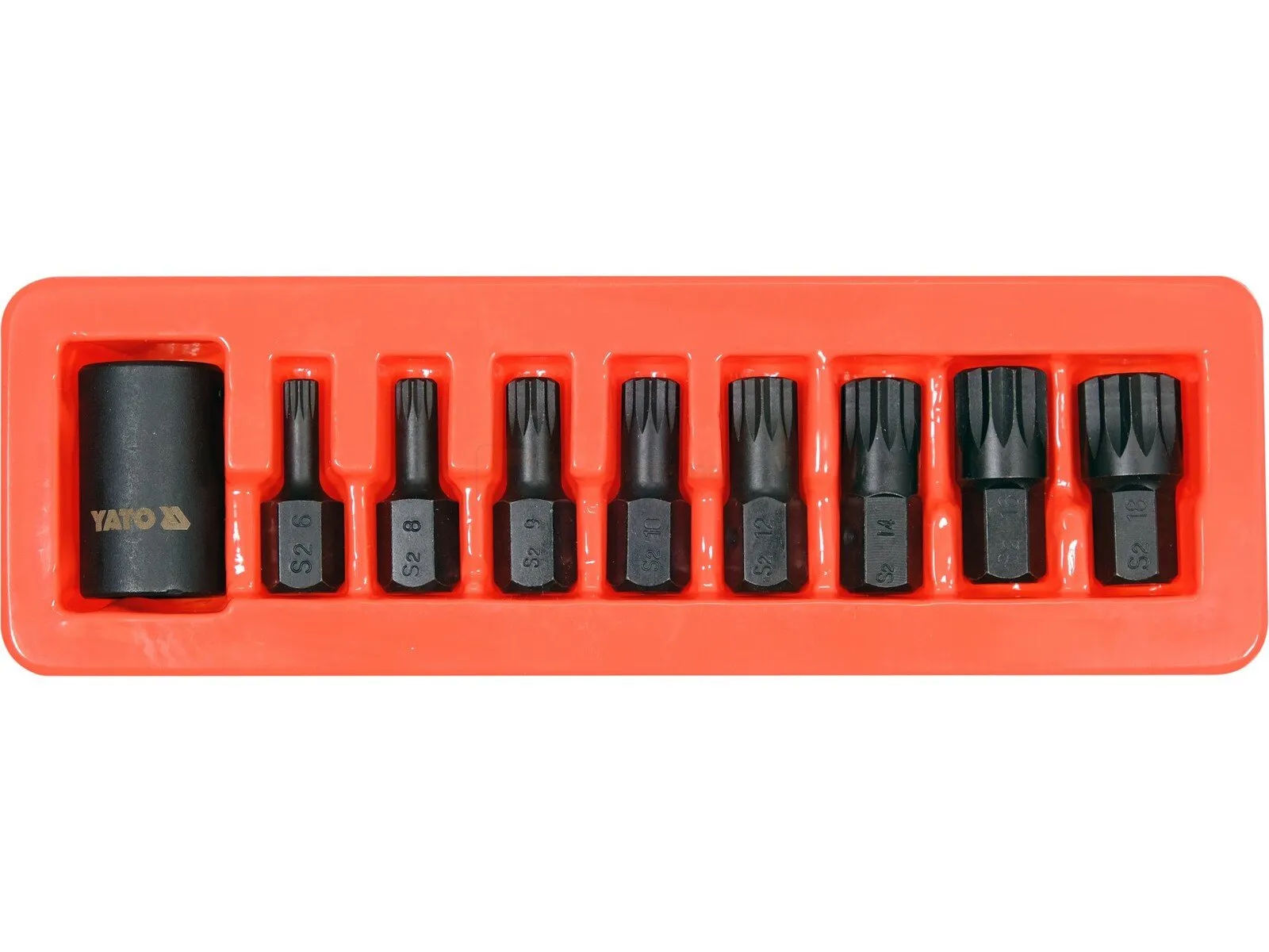YATO XZN impact bit set with 1/2" adapter