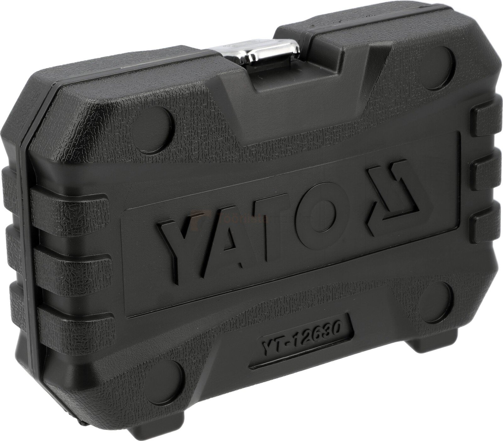 Pildil on must Yato kaubamärgiga karp, mis sisaldab 21-osalist 1/2" 8-36 mm 12-kant padrunite komplekti.