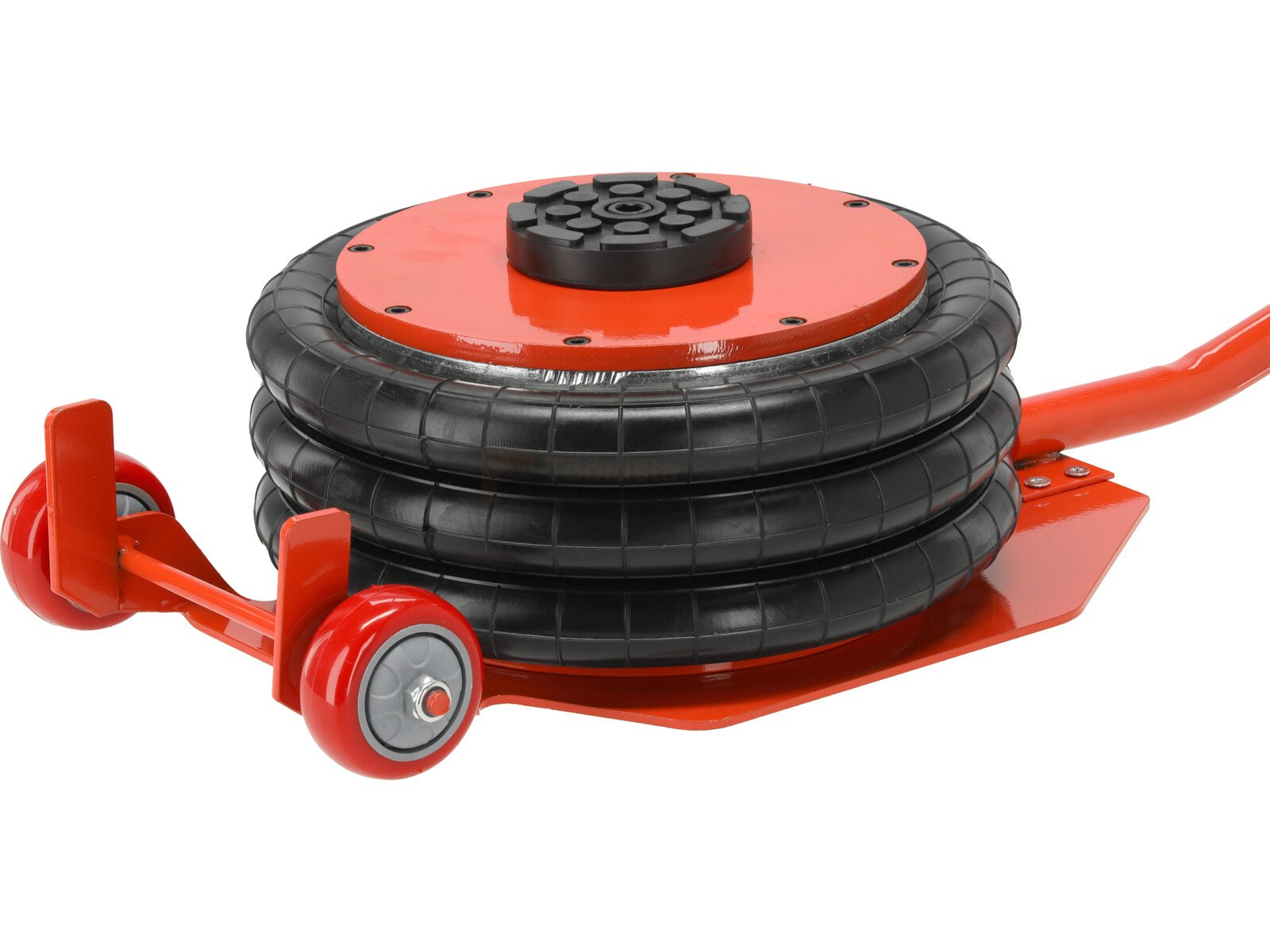 Pildil on Yato pika käepidemega pneumaatiline tungraud, millel on punane raam, mustad õhkkambrid ja rattad.