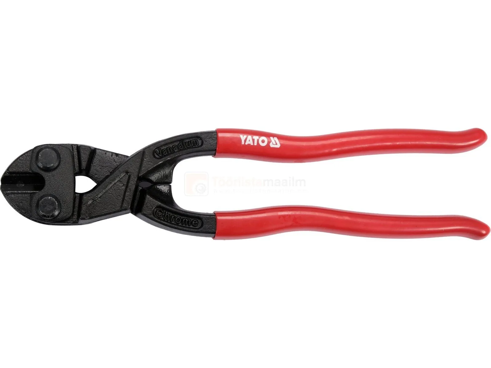 Pildil on Yato 8'' MINI BOLT CUTTER, mis on punaste käepidemetega mustad lõiketerad.