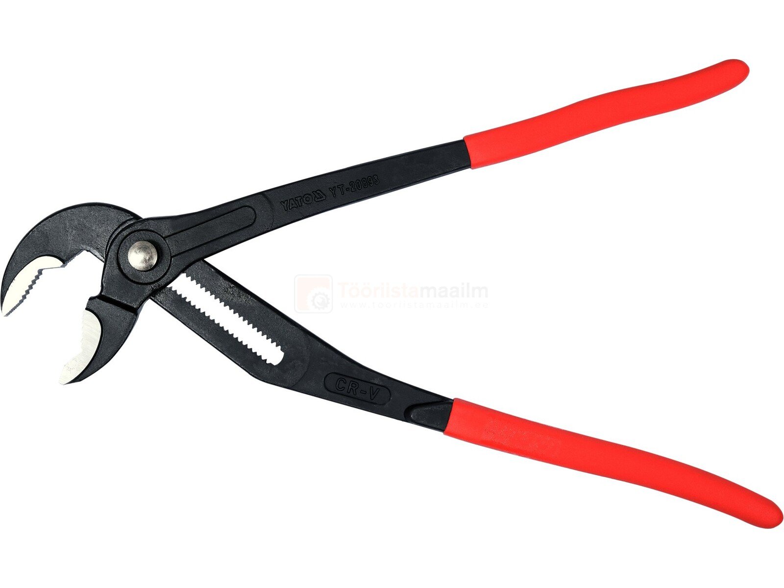Pildil on Yato veepumbatangid, millel on mustad käepidemed punaste otstega ja reguleeritav lõug.