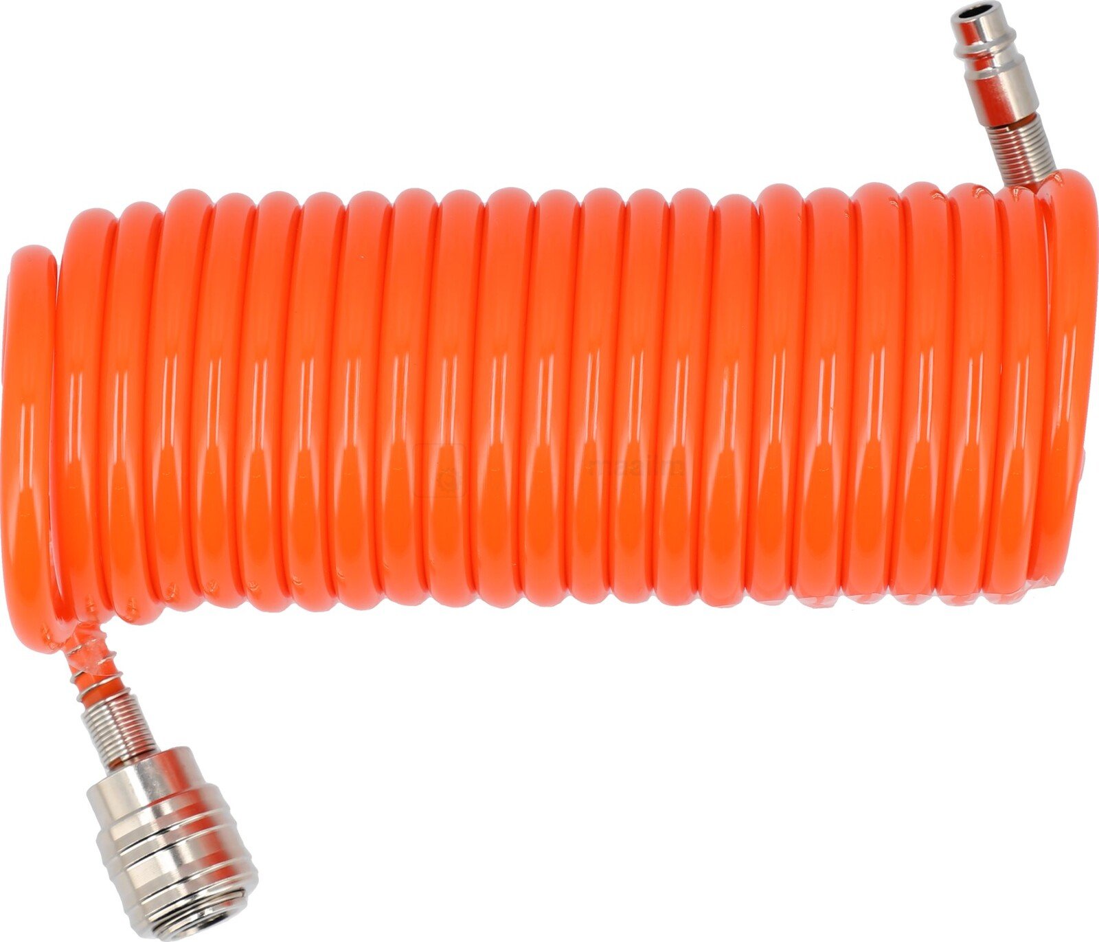 Pildil on oranž Yato spiraalne õhuvoolik koos kiirliitmikega.