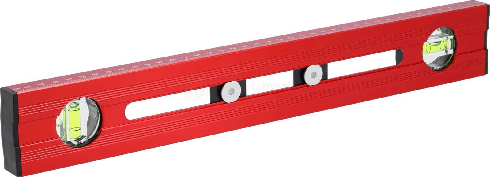 Pildil on punane Yato 400 mm vesilood, mis on mõeldud elektrikule ja millel on kolm mullikambrit.