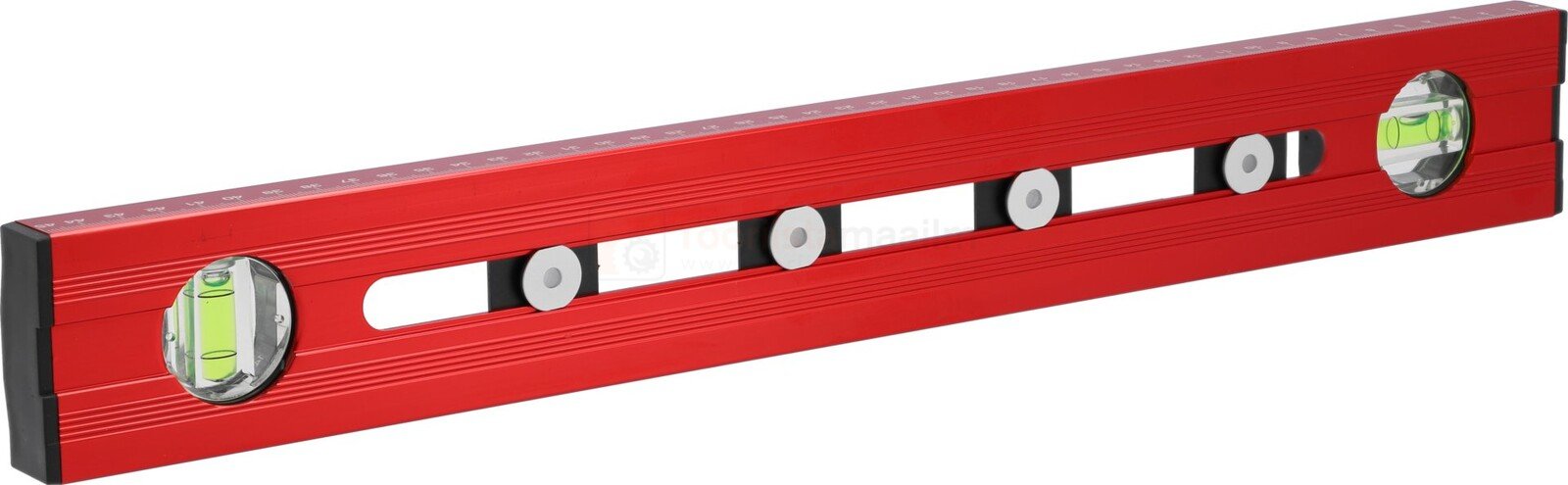 Pildil on punane Yato 450 mm vesilood, mis on mõeldud elektrikule ja millel on mitu mulliga taset.