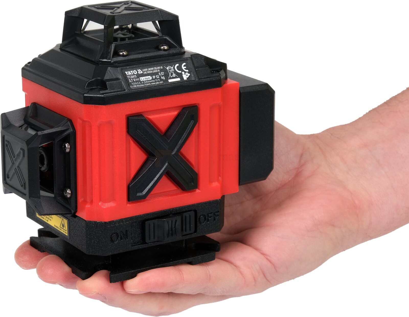 YATO joonlaser 4D, max 25 m, ± 3 mm / 10 m, roheline kiir