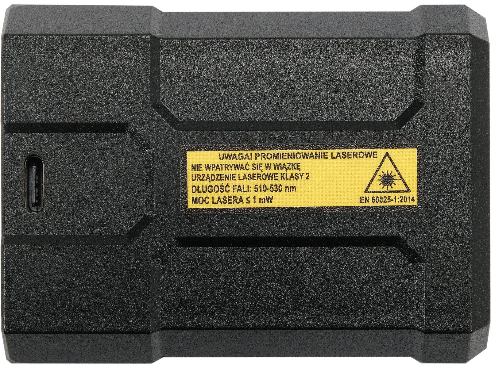 Pildil on Yato YT-30419 4000mAh aku, millel on hoiatussilt laserkiirguse kohta.