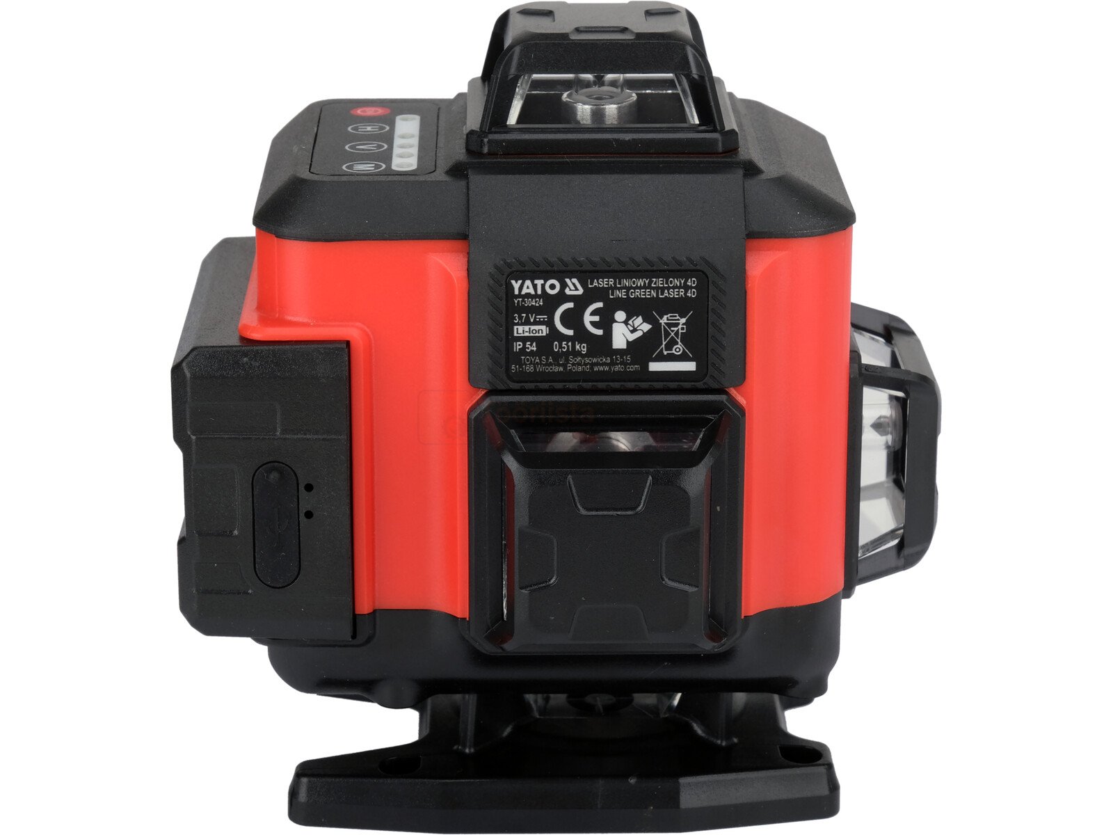 Pildil on näha YATO 4D joonlaser, millel on roheline kiir ja mis on mõeldud kasutamiseks kuni 30 meetri kaugusel.