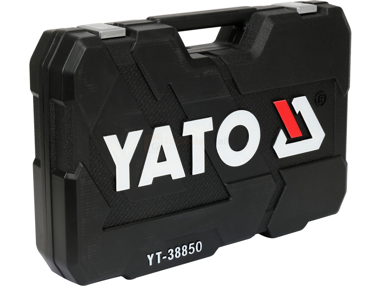 Pildil on must YATO tööriistakomplekt, mis sisaldab 198 osa ja on pakitud tugevasse kohvrisse.