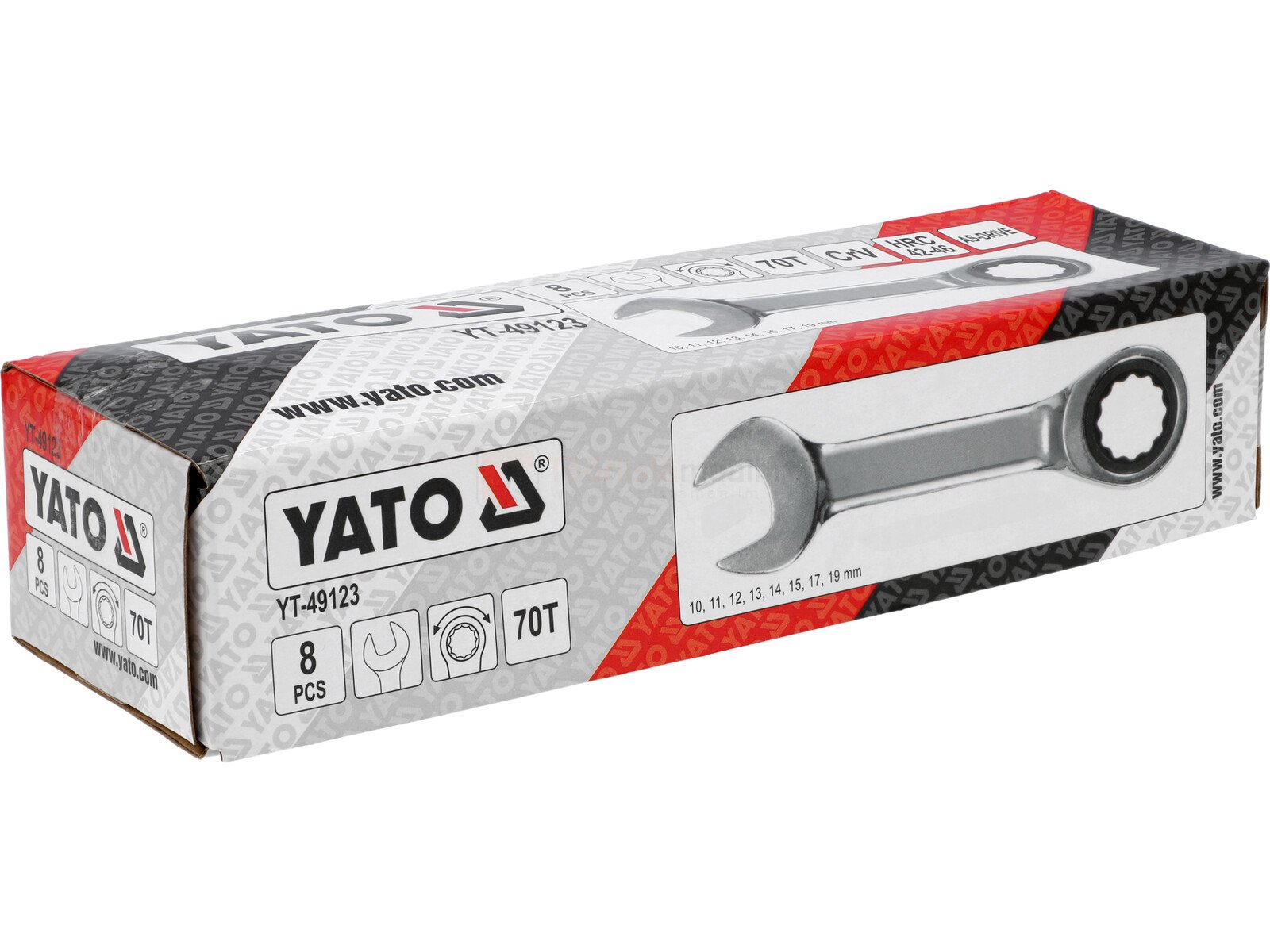 Pildil on Yato lehtsilmusnarrede komplekti karp, millel on näha tööriista kujutis ja komplekti kuuluvate osade arv.