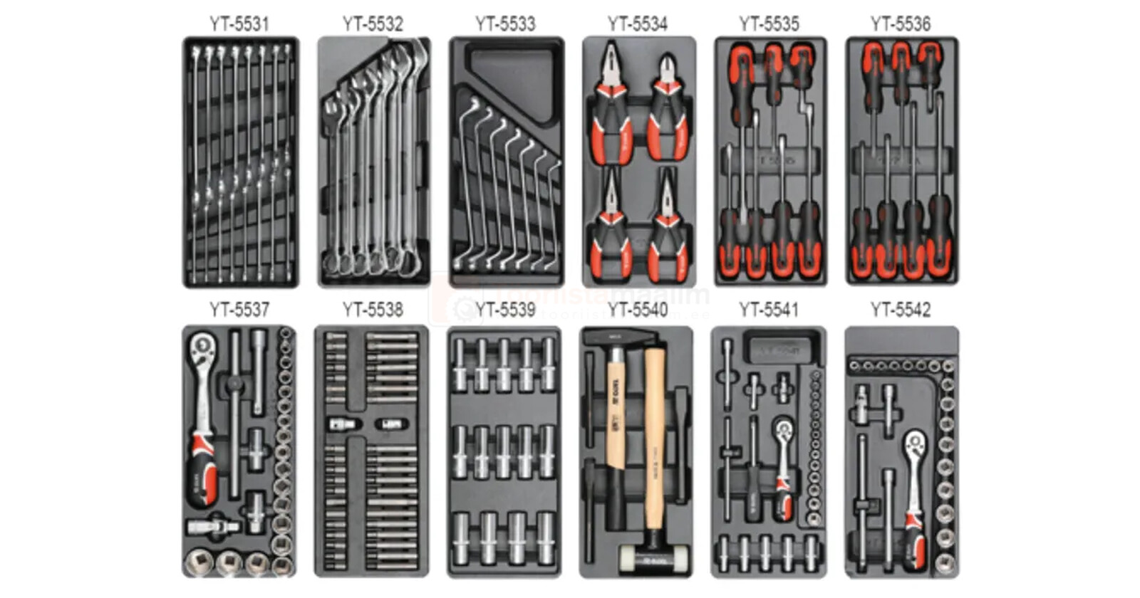 YATO tööriistakäru, 6 sahtlit, 177-osaline 9