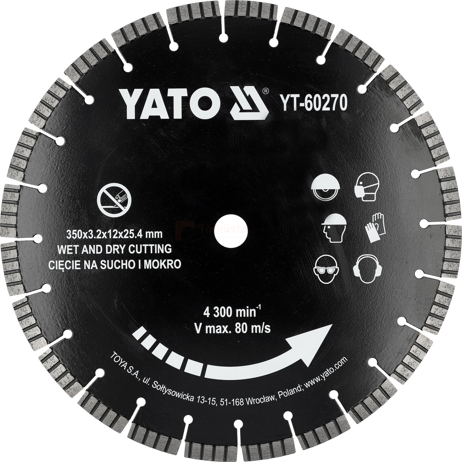 YATO diamond cutting disc 350 x 25.4 mm