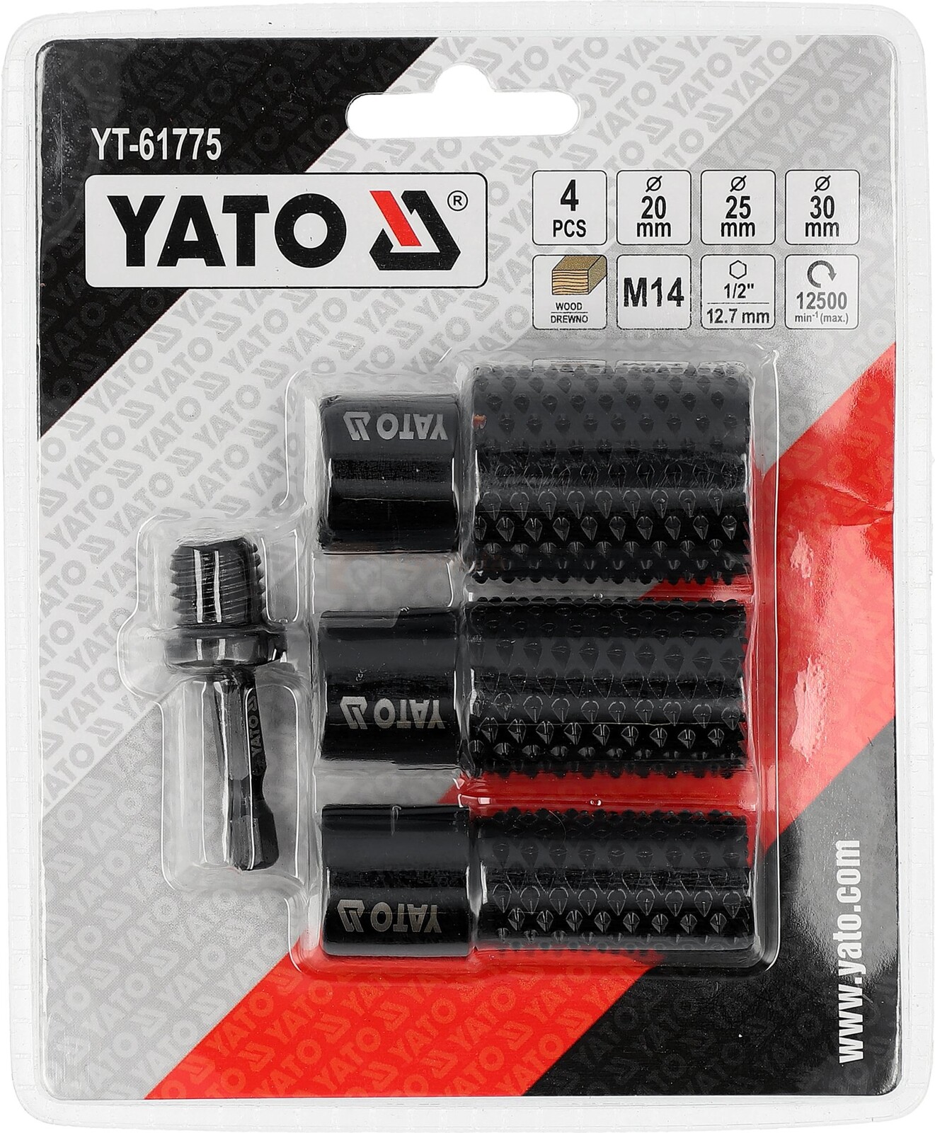 YATO otsfreeside komplekt 20-30 mm, M14, 4-osaline 3