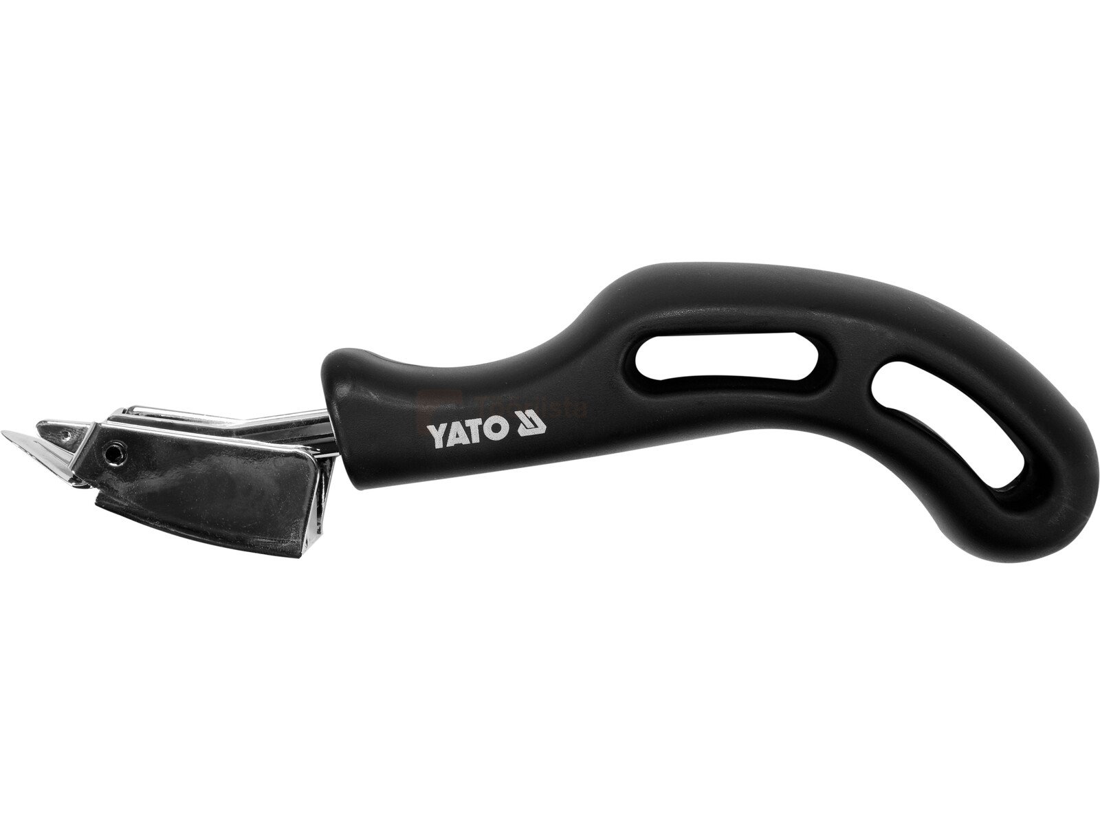 Pildil on musta värvi YATO klambrieemaldaja, millel on ergonoomiline käepide ja terav ots klambrite eemaldamiseks.