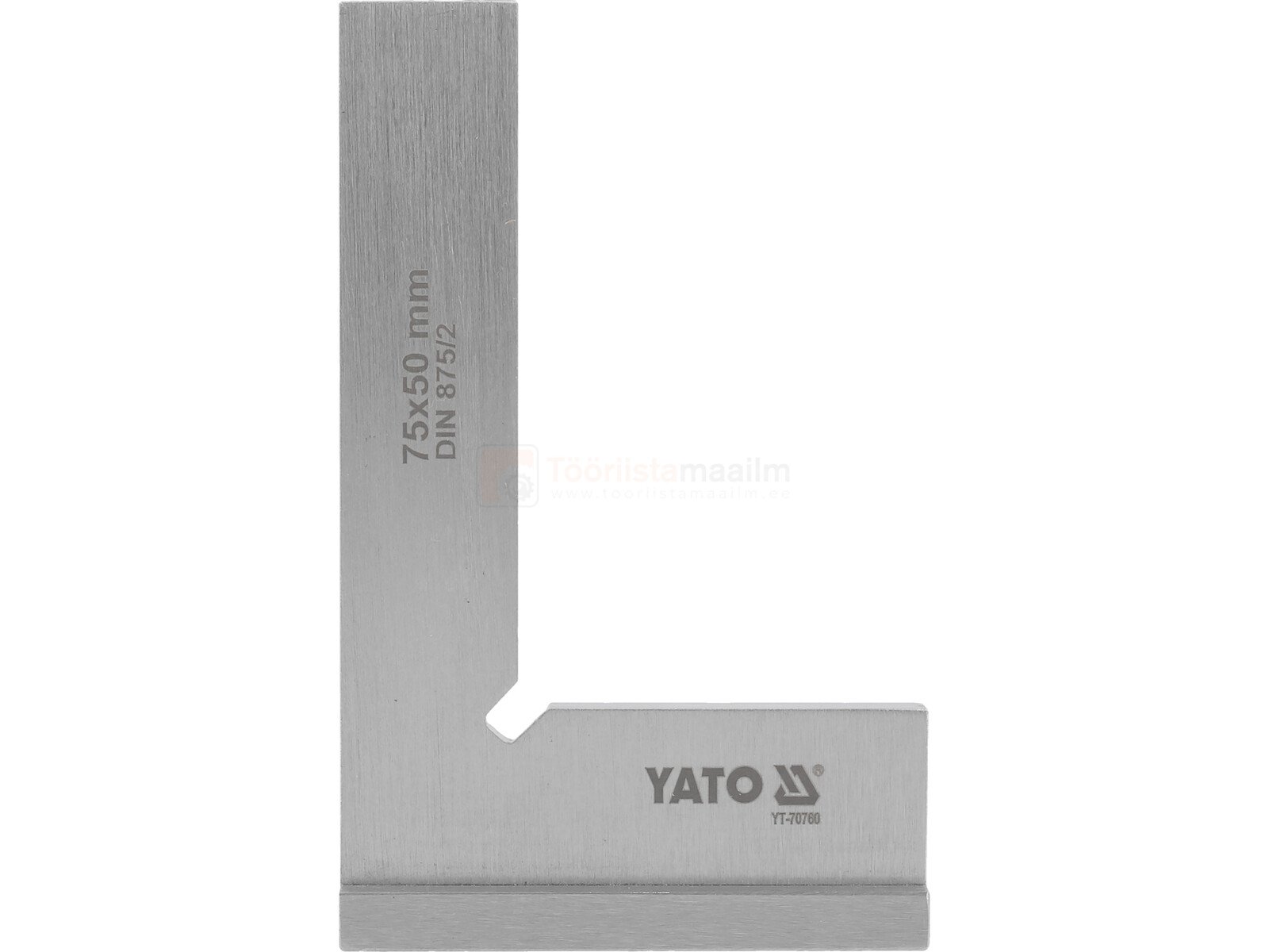 Pildil on YATO lame jalaga nurgik, millel on näha mõõtmed ja tootja logo.