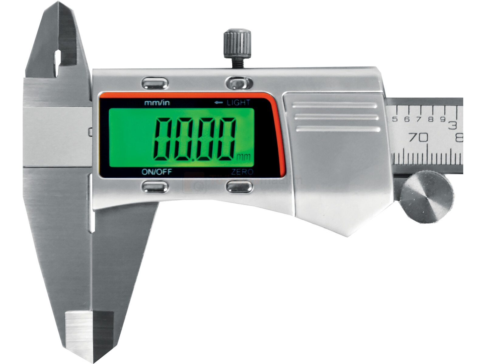Pildil on YATO digitaalne nihik, millel on taustvalgustusega ekraan ja mis näitab mõõtmist nullina.