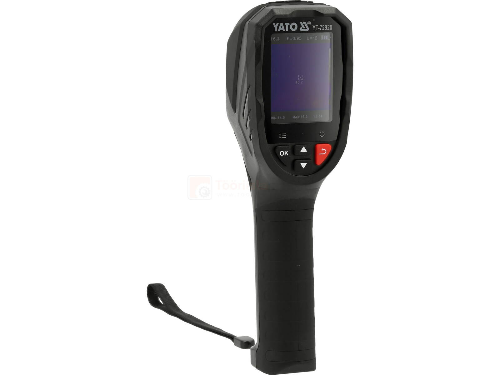 Pildil on YATO termokaamera, millega saab mõõta temperatuuri vahemikus –20 kuni +150 kraadi Celsiuse järgi, ja selle...