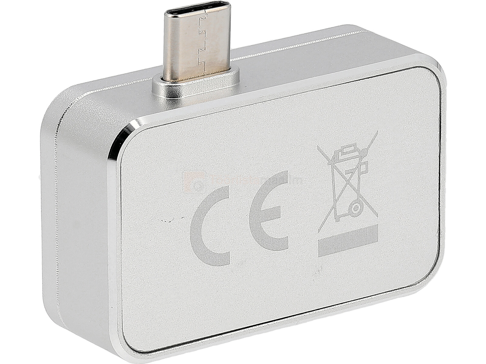 Pildil on YATO termokaamera USB-C pesaga Android seadmele, millel on eemaldatav makro-objektiiv.