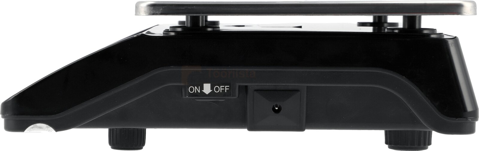 Pildil on must Yato elektrooniline kaal, millel on peal roostevabast terasest kaaluplatvorm ja külgvaates on näha ka...