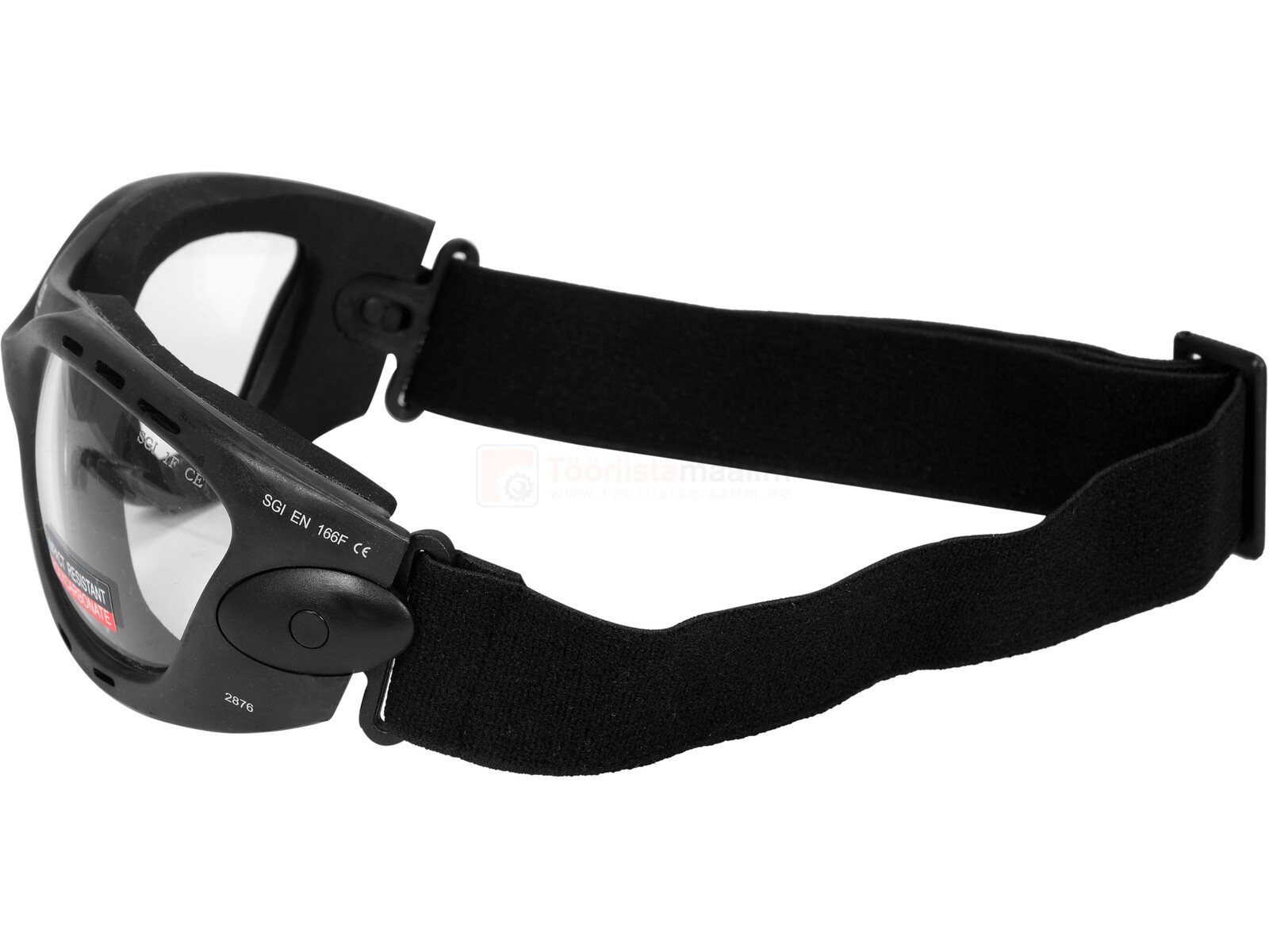 Pildil on mustad Yato rihmaga kaitseprillid YT-7377, millel on läbipaistvad klaasid ja reguleeritav rihm.