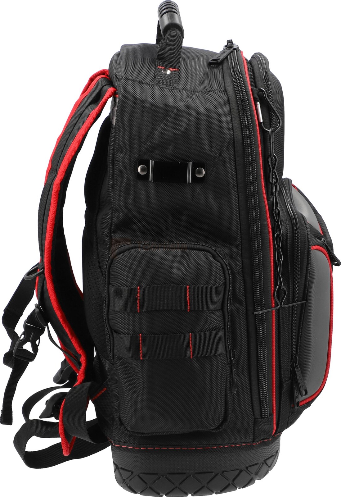 Pildil on Yato seljakott, millel on 75 taskut ning mille mõõtmed on 370 x 180 x 460 mm.