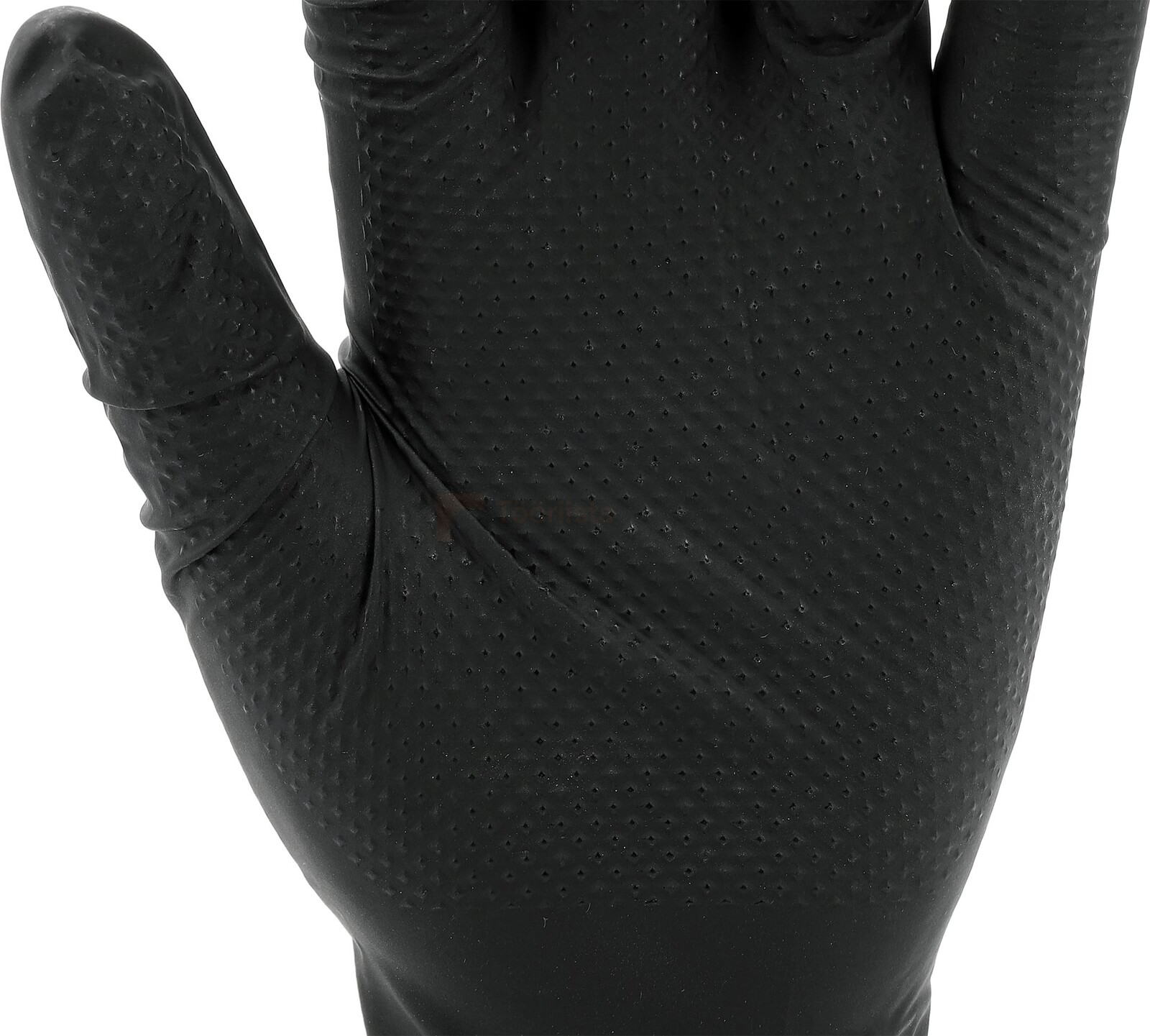 Pildil on näha YATO nitriilkinnas, suurus 9, mis on musta värvi ja millel on reljeefne pind.