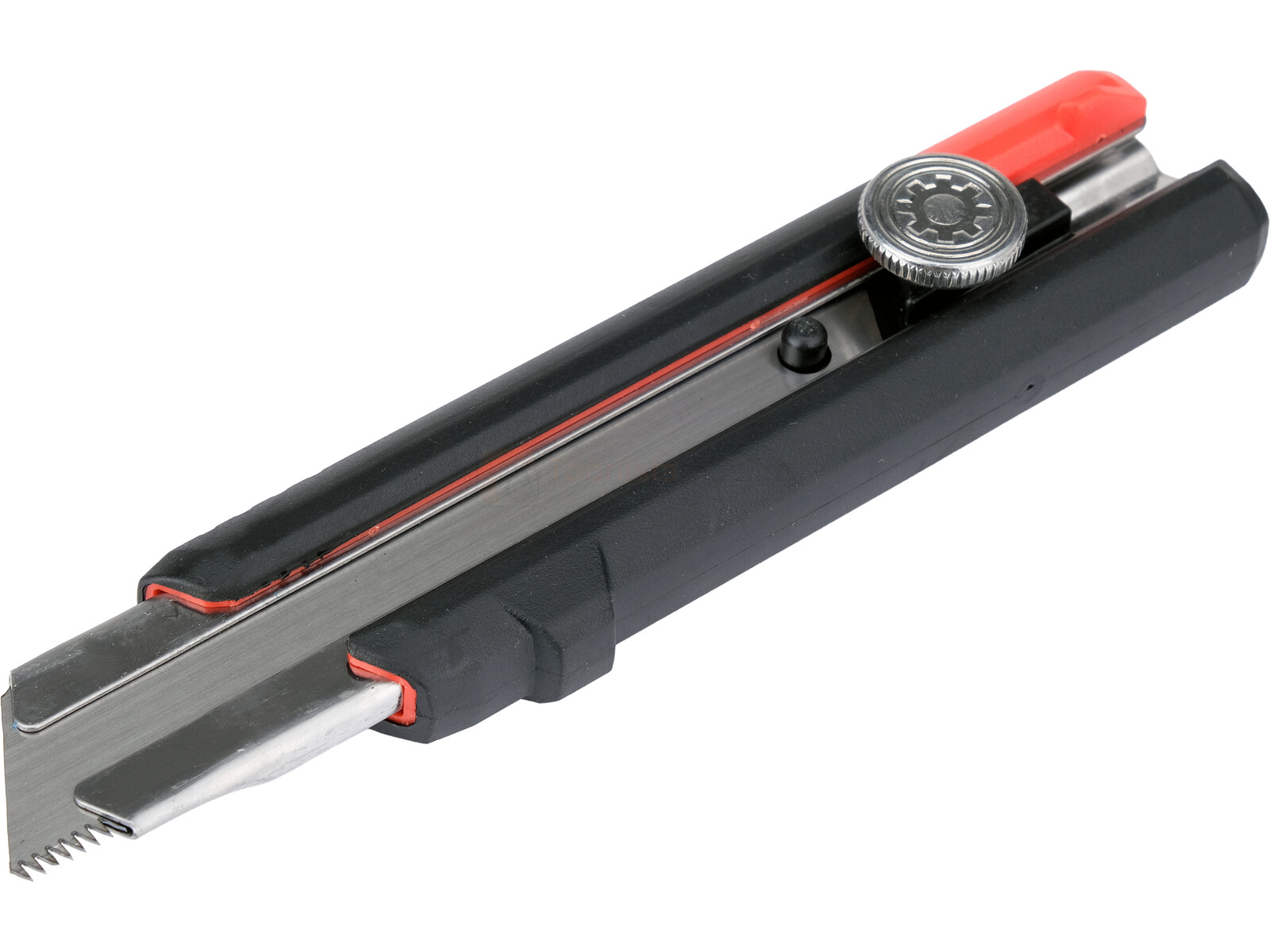 Pildil on YATO saag-nuga, millel on must käepide, hõbedane tera ja punased detailid.