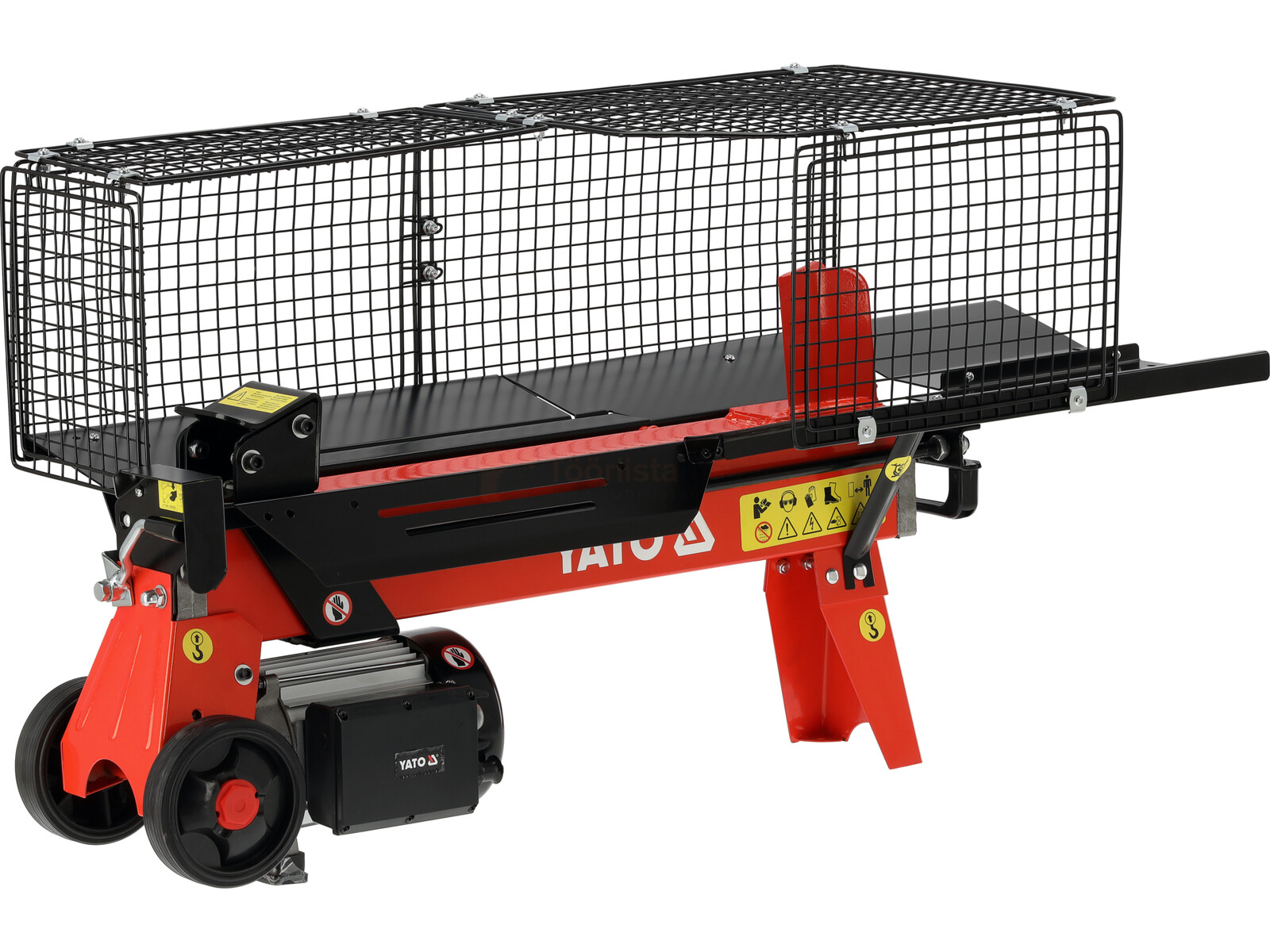 Pildil on YATO puulõhkuja, millel on turvavõrk ja mis on mõeldud puude lõhkumiseks.