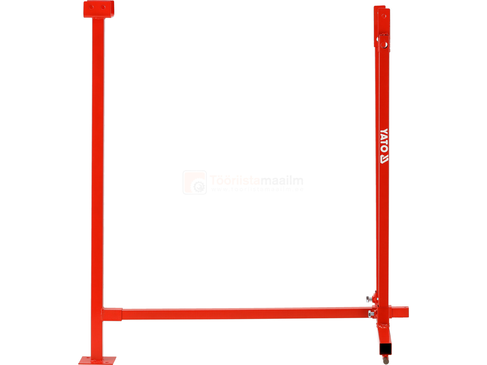 Pildil on Yato puulõhkuja alus, mis on punast värvi ja koosneb horisontaalsest ja kahest vertikaalsest osast.