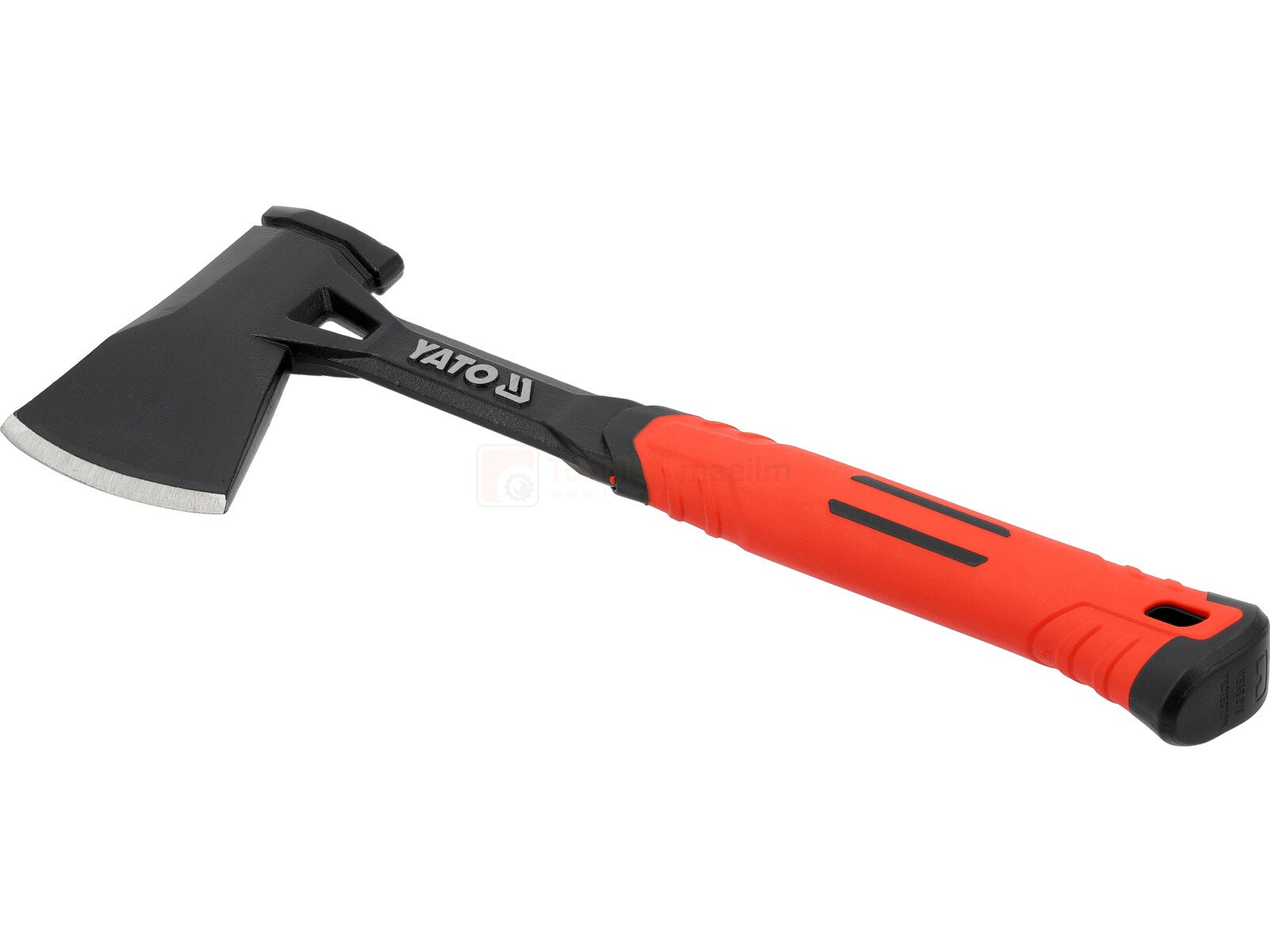 Pildil on YATO monoblokk kirves, millel on must pea, punane käepide ja hallid detailid.