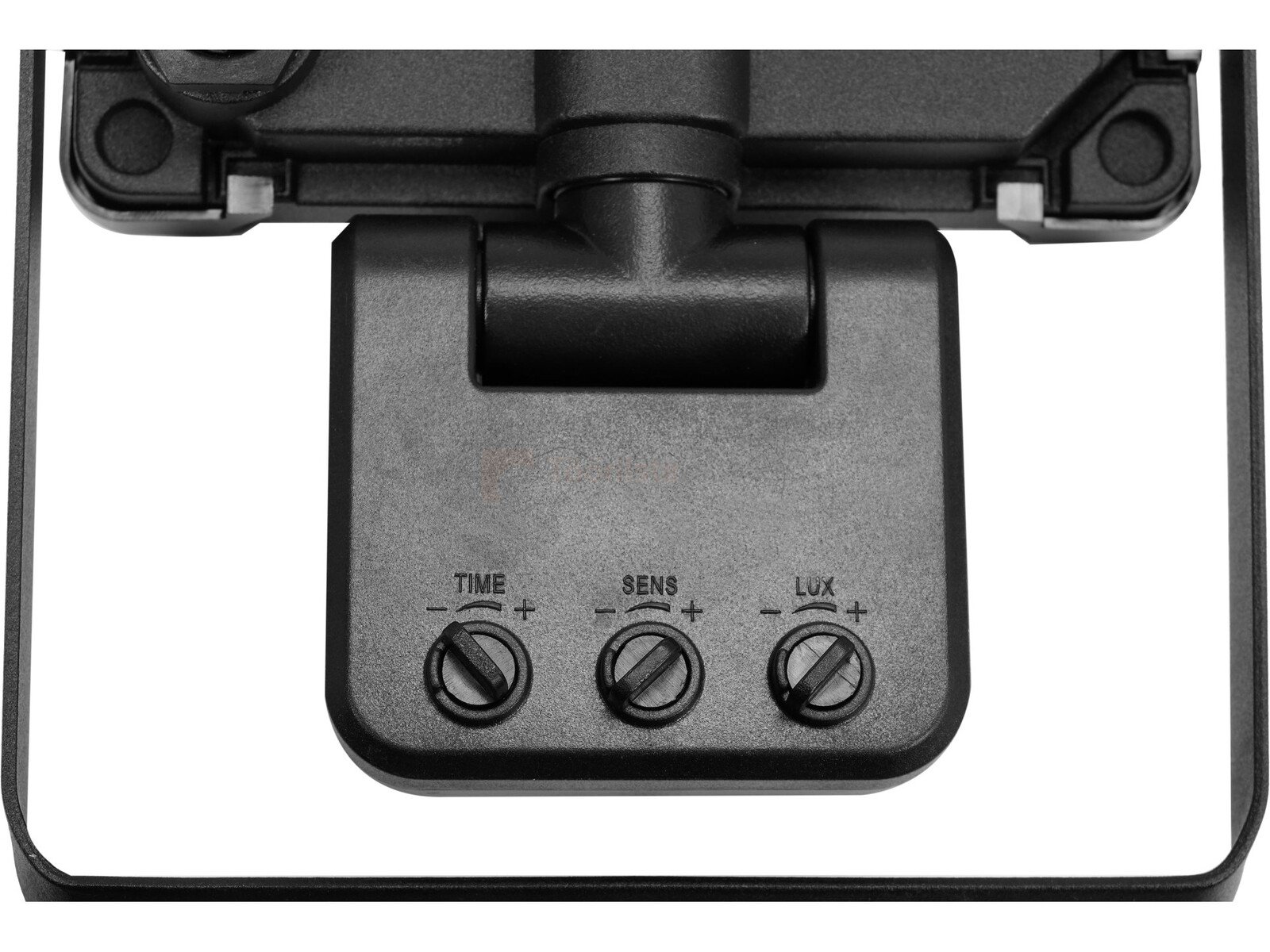 Pildil on YATO LED prožektori 20W 1900lm sensoriga mudeli juhtpaneel, kus on näha reguleerimisnupud aja, tundlikkuse ja...