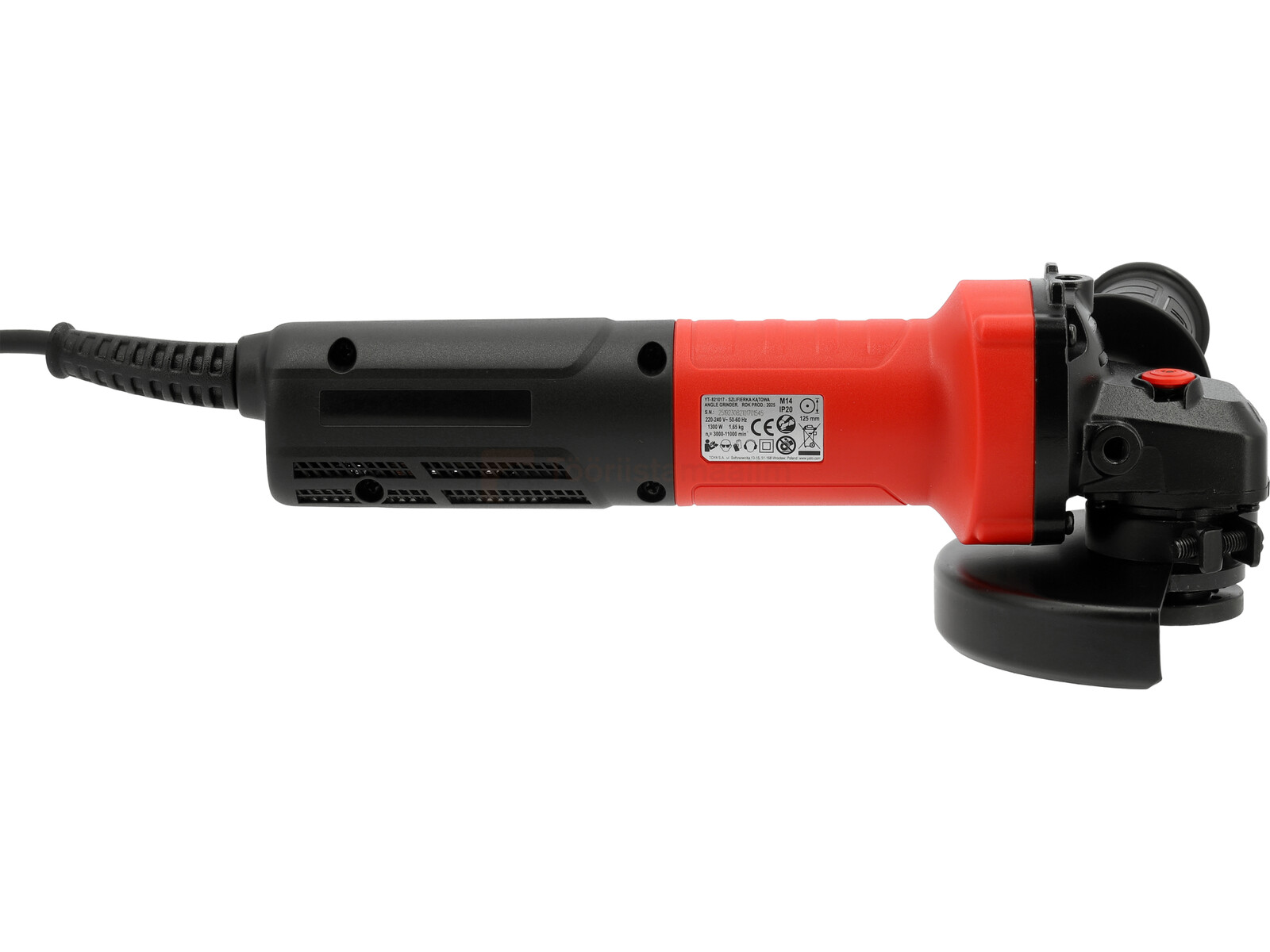 Pildil on Yato nurklihvija, 1300W mootoriga ja muudetava kiirusega, millel on näha lihvimisketas ja toitejuhe.