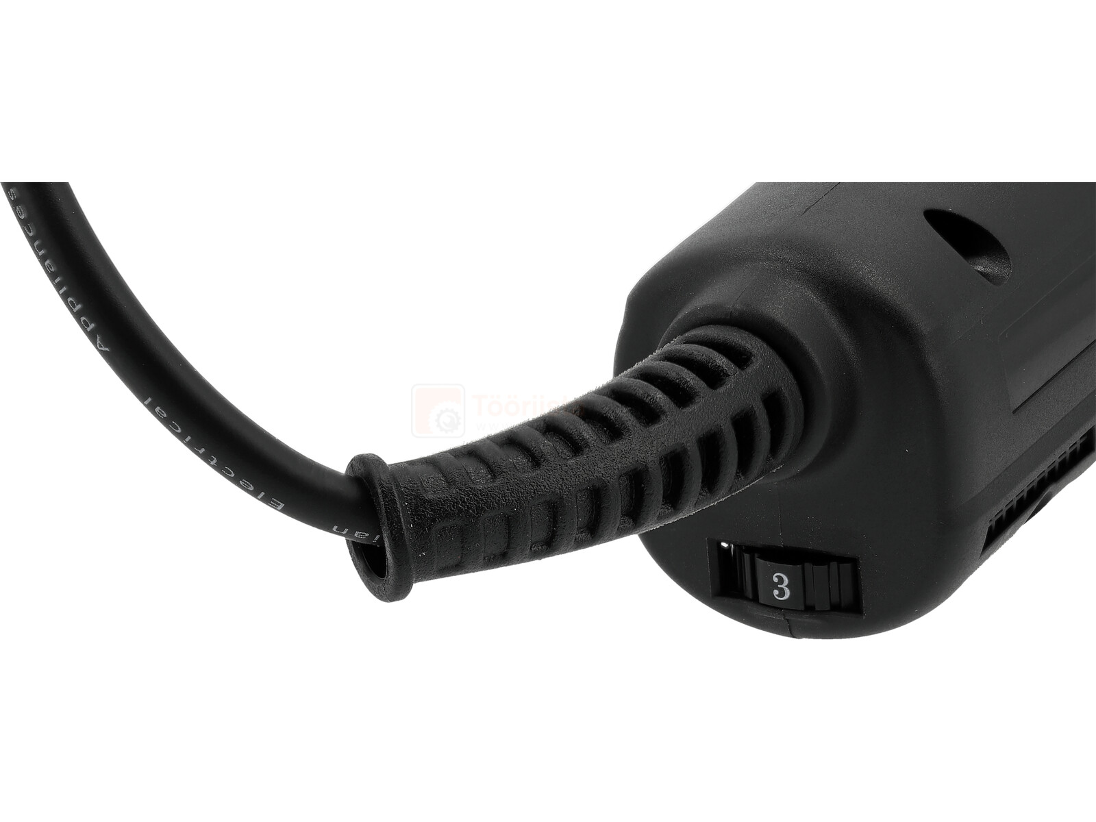 Pildil on Yato nurklihvija, millel on näha toitejuhe, kiiruse reguleerimise lüliti ja seadme korpus.