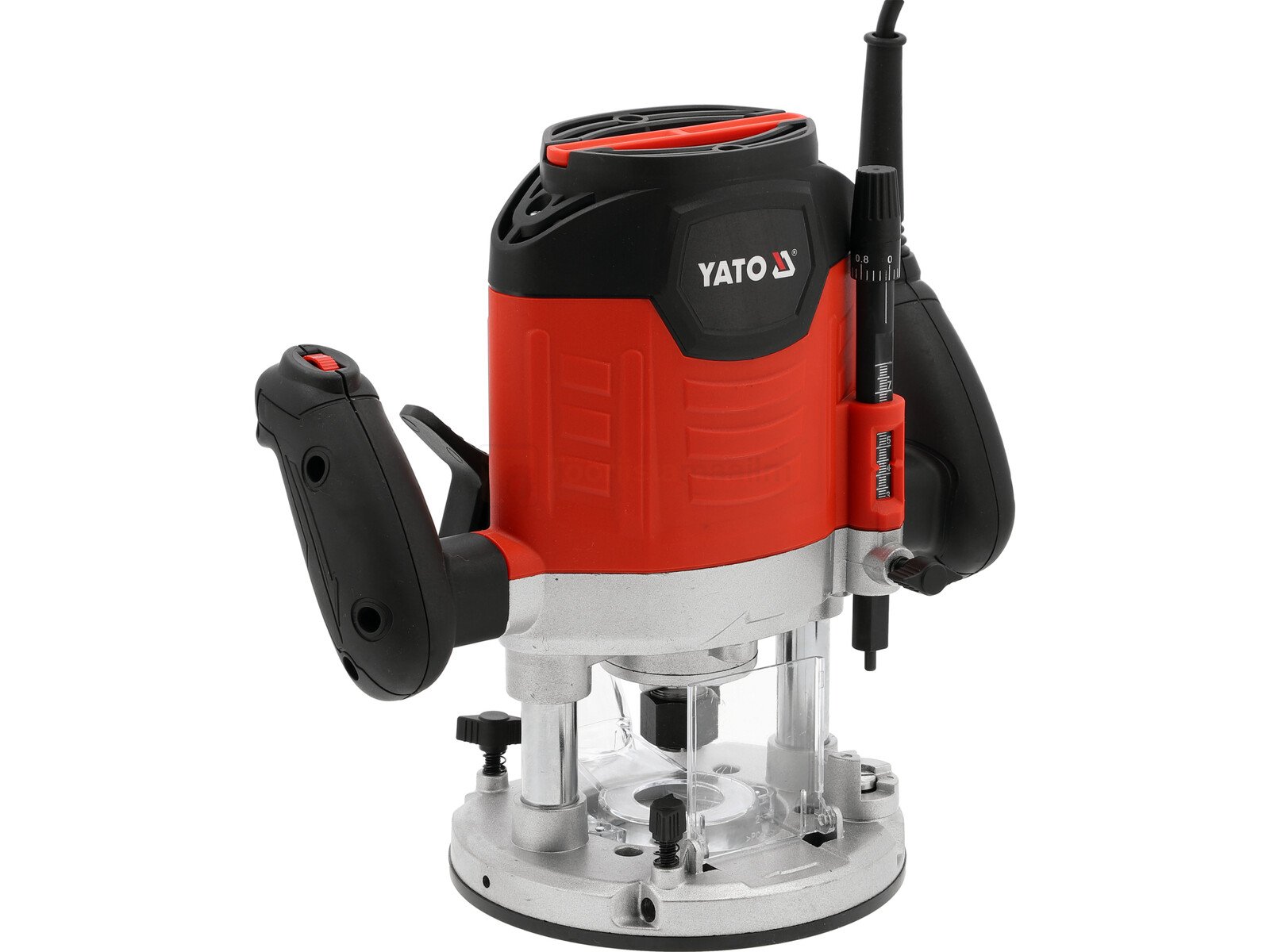 Pildil on Yato ülafrees, millel on 6/8 mm tsang ja 1400 W võimsus, nähtav punase ja musta värviga korpusega.