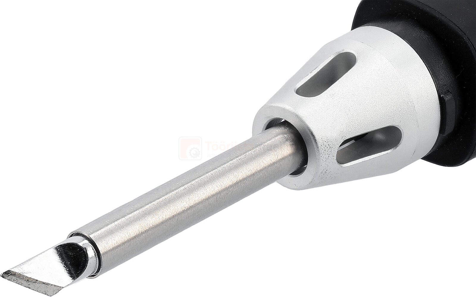 Pildil on Yato kaasaskantava jootekolvi T12 OLED USB-C ots, mis on nähtav detailne lähivaade.