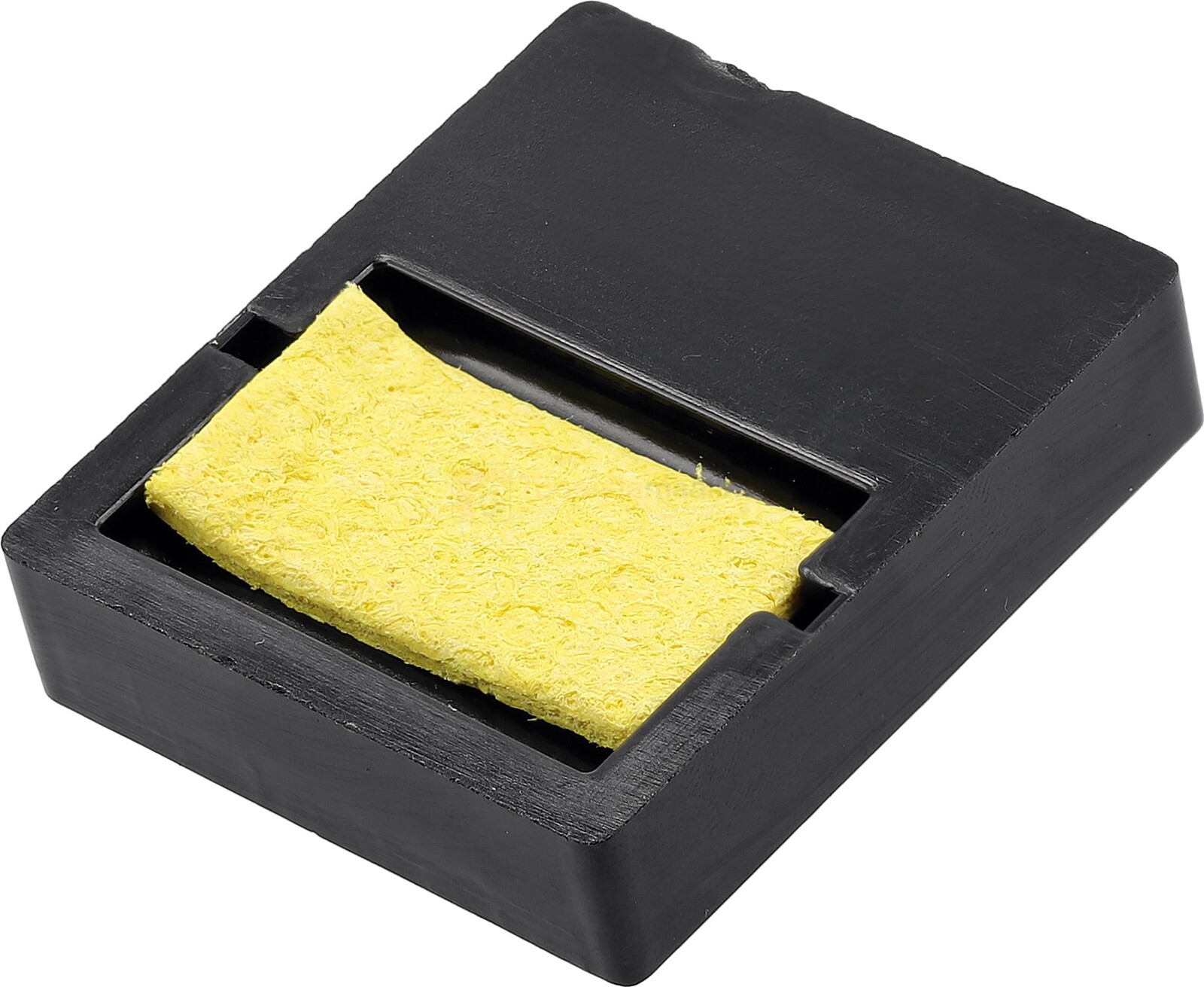 Pildil on must Yato jootekolvi statiivi tüüpi abivahend koos kollase käsnaga.