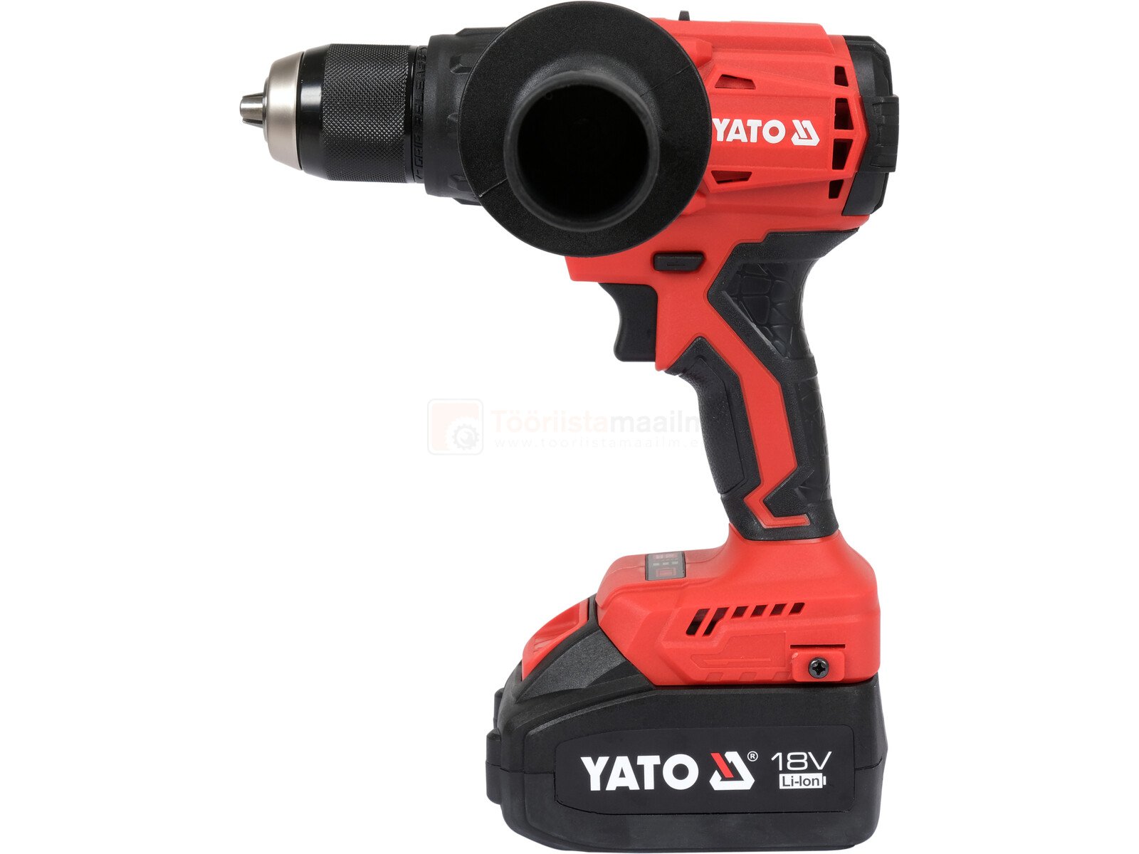 Pildil on näha Yato akupuurvasar, mis on punase ja musta värviga ning millel on nähtav aku.