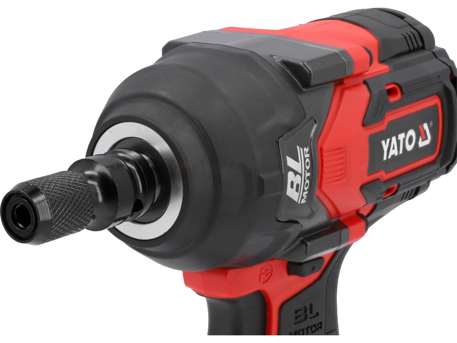 Pildil on Yato kaubamärgi löökmutrikeeraja, millel on näha punane ja must korpus.