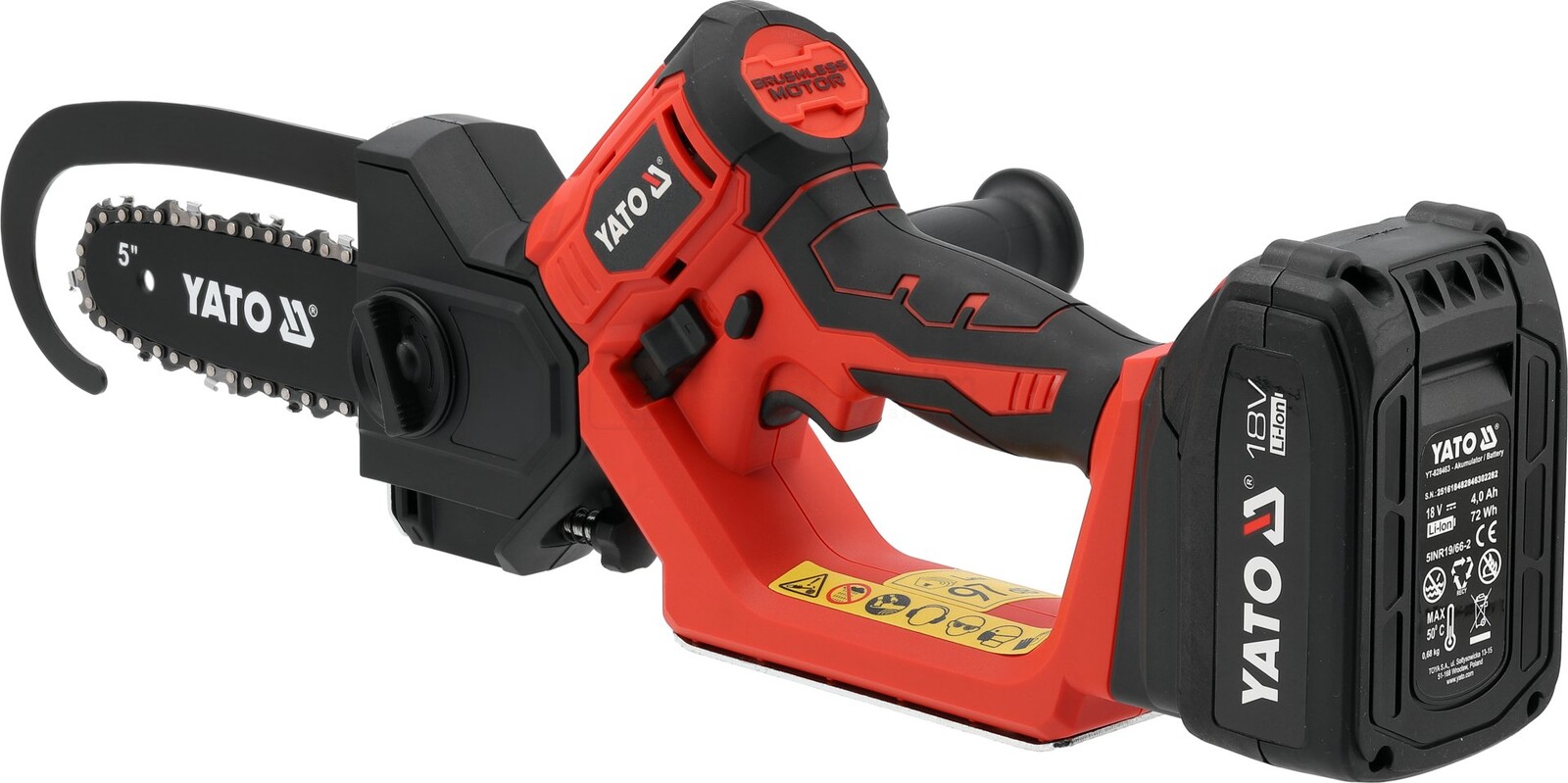 YATO аккумуляторная цепная пила для работы с древесиной 18 В