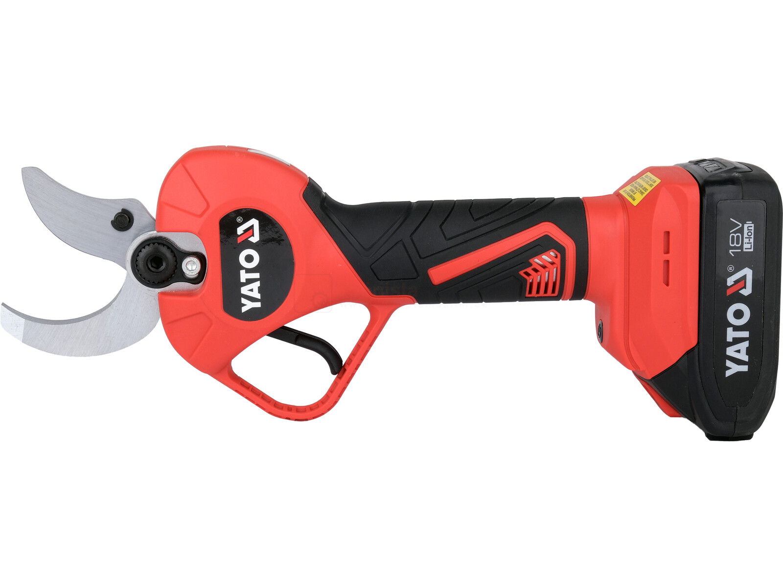 Pildil on näha YATO 18V aku ja laadijaga oksalõikur.