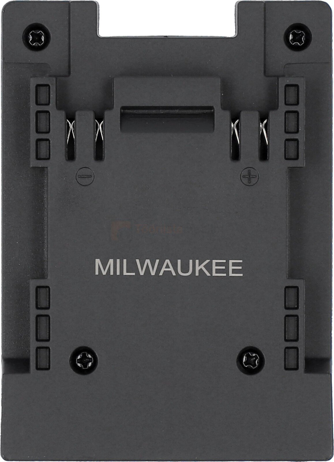 Pildil on Yato adapter Milwaukee 18 V akude kasutamiseks YT-829600 akulambiga, millel on Milwaukee logo ja mis võimaldab...