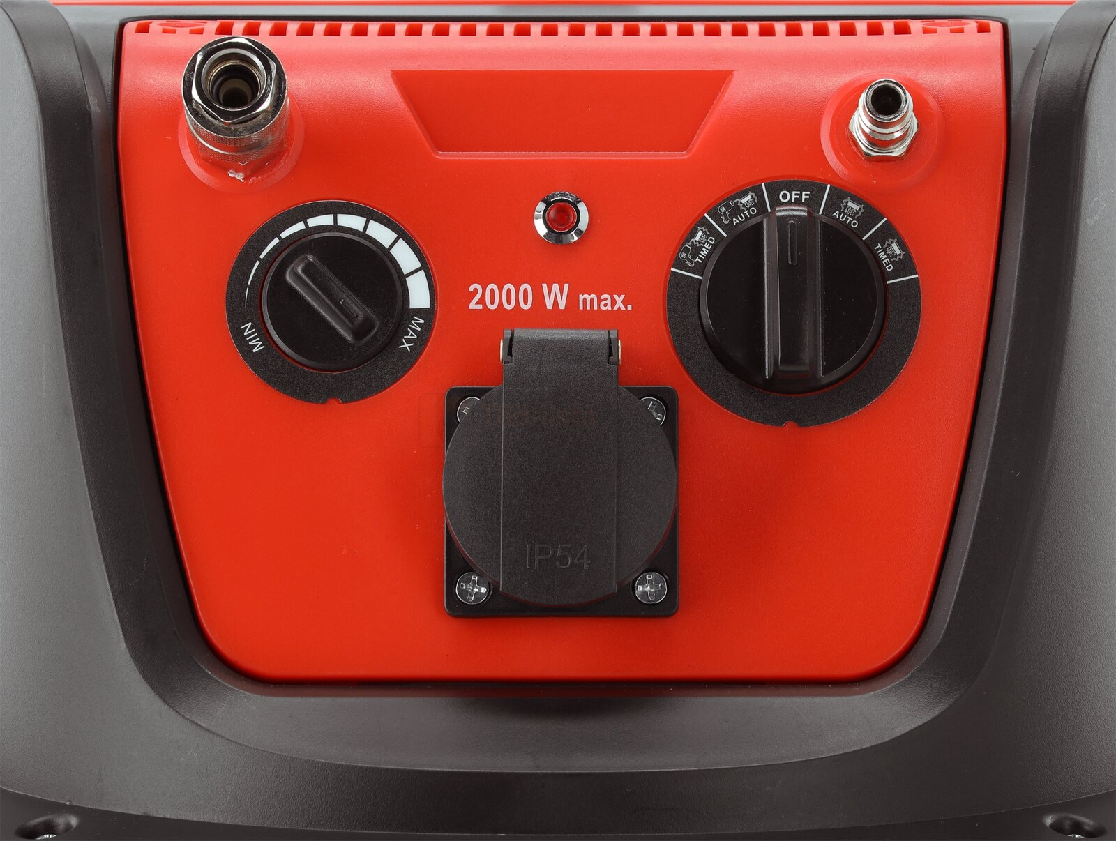 Pildil on Yato tolmuimeja, millel on pneumoliides, võimsuse reguleerimise nupud, pistikupesa ja automaatse filtri...