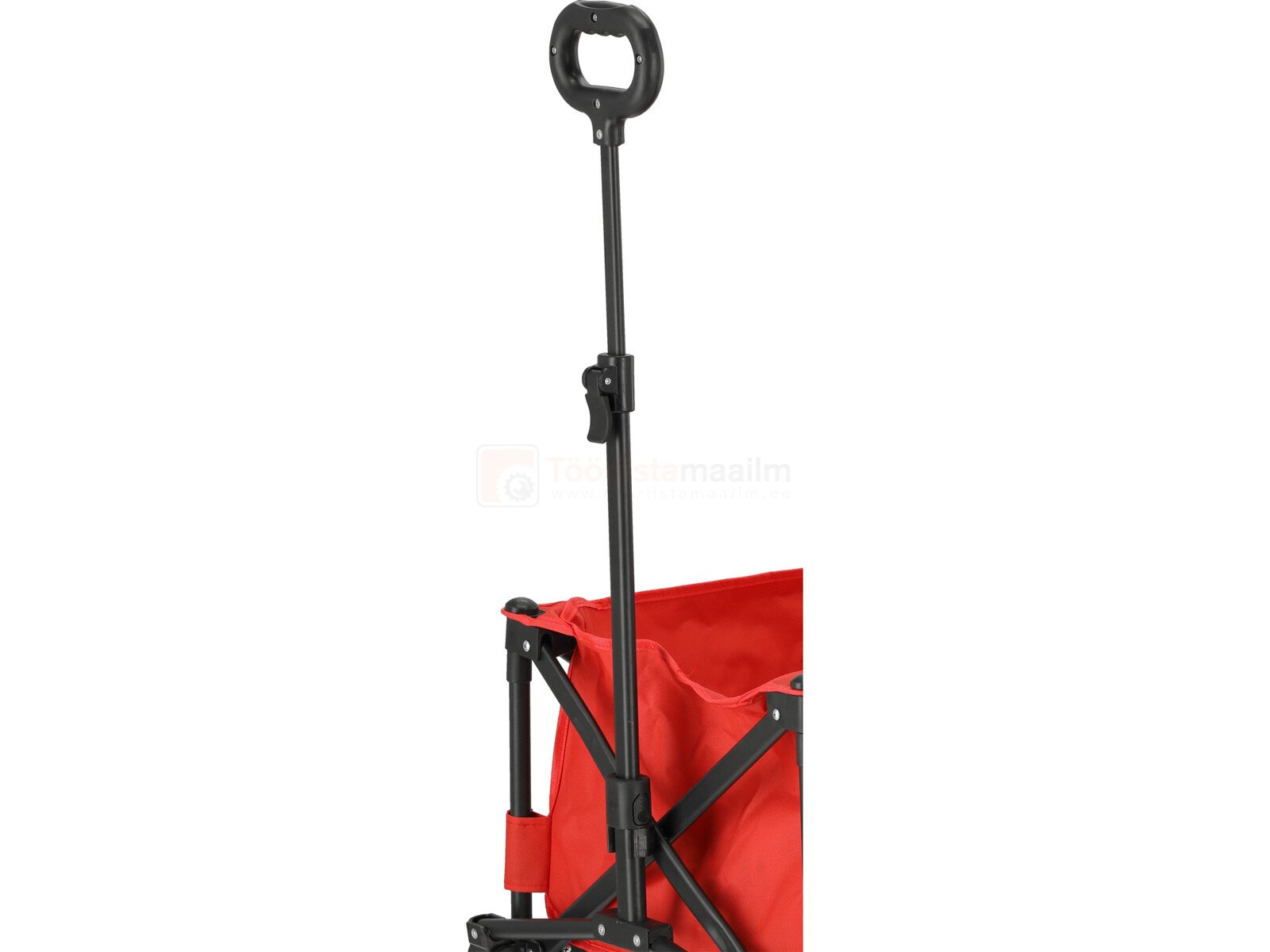 Pildil on näha Yato kokkupandava aia- ja matkakäru käepide ja osa punasest korpusest.