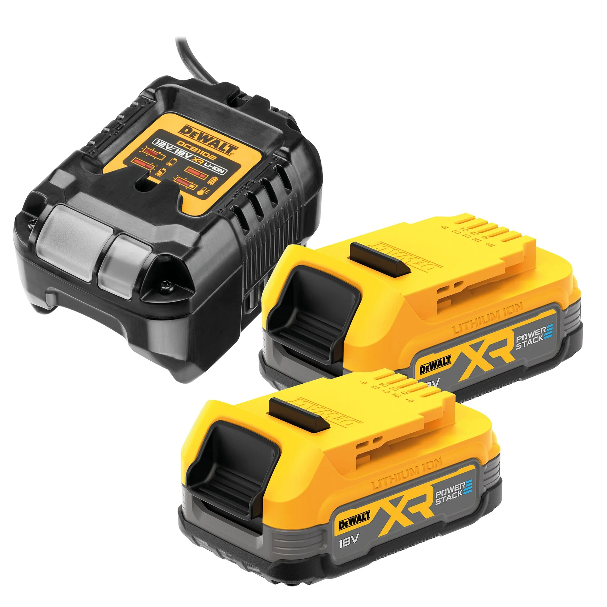 DeWalt batteries 2 x 1.7 Ah Powerstack + charger
