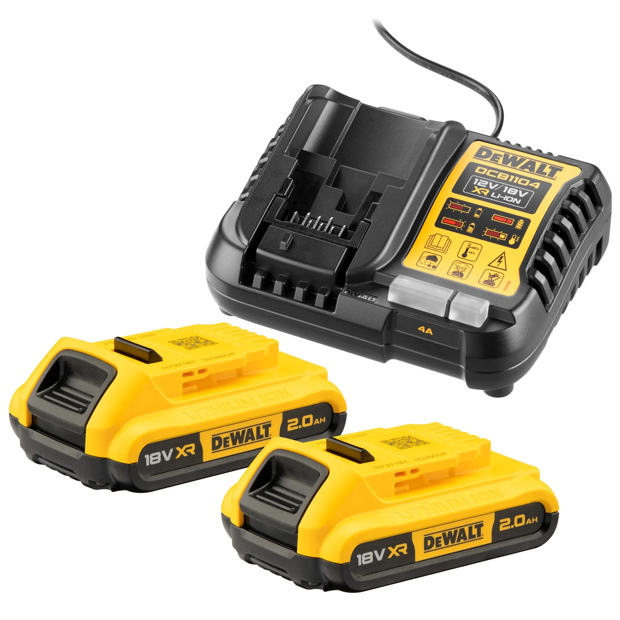 DeWalt зарядное устройство и комплект аккумуляторов 2,0 Ач 2 шт + Зарядное устройство