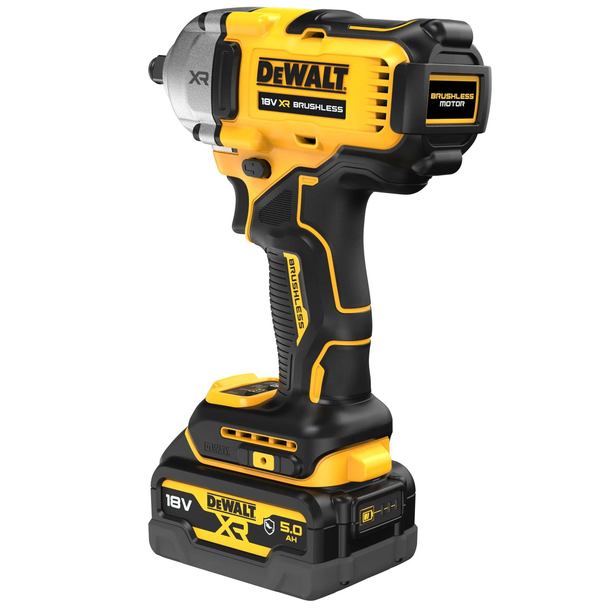 Pildil on näha DeWalt akulöökmutrikeeraja DCF891P2G, millel on must ja kollane disain ning 18V XR harjadeta mootor.