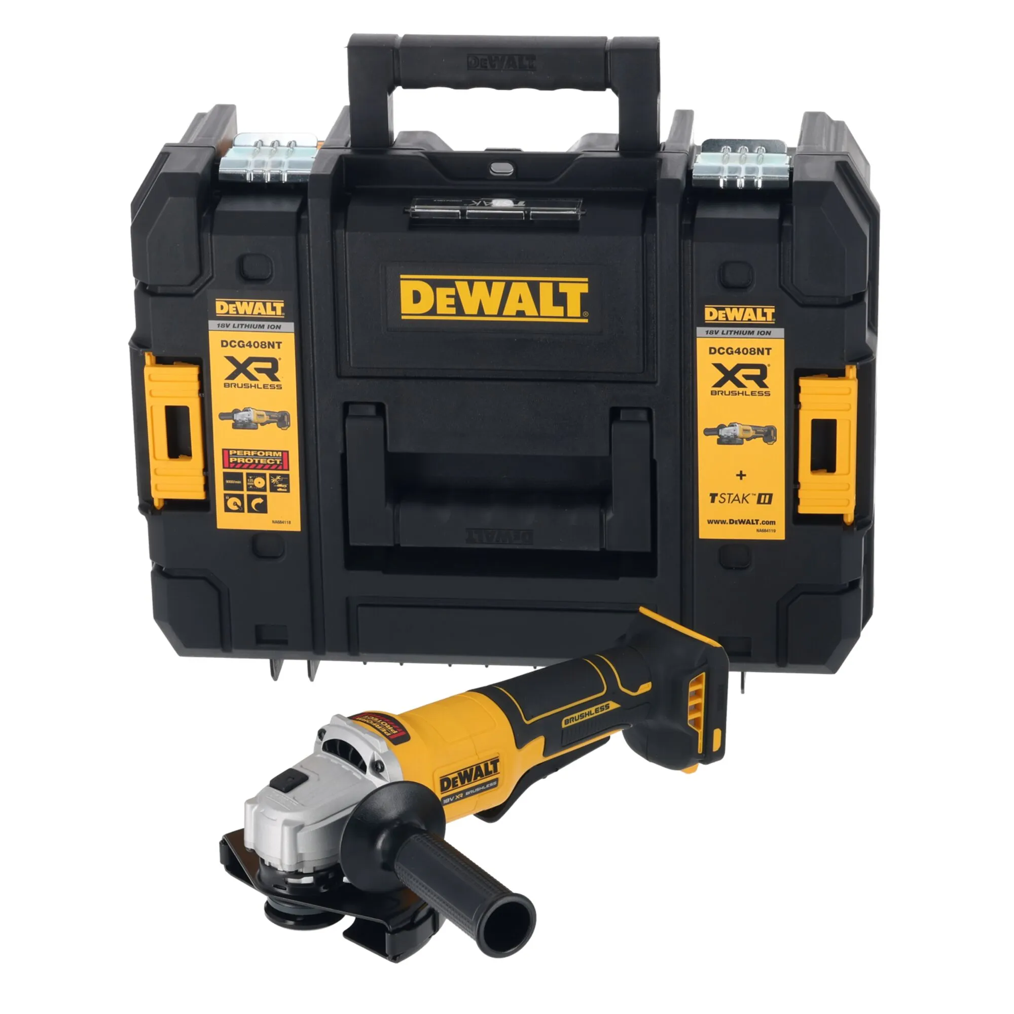 DeWalt cordless angle grinder DCG408NT, without battery and charger