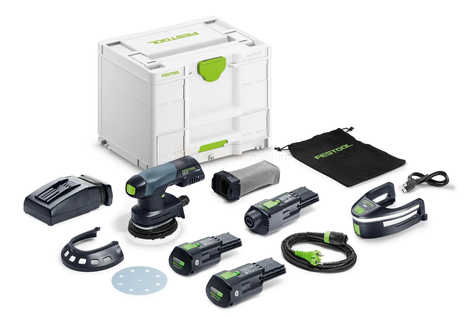 Festool akumuliatorinis ir tinklo maitinimo ekscentrinis šlifuoklis ETSC 125 3,0 I-Set 578857