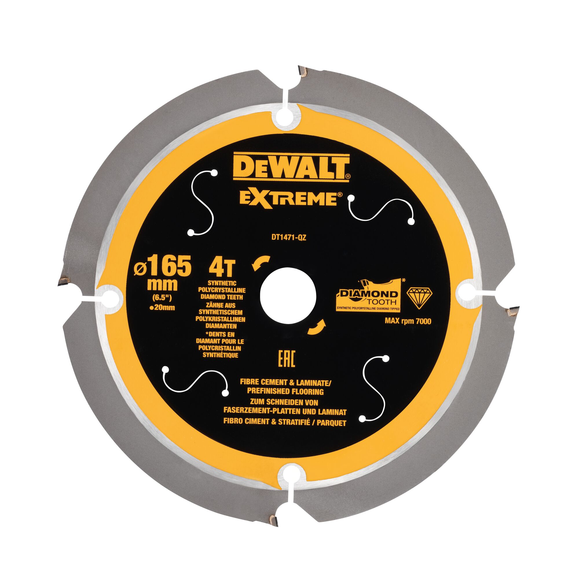 DeWalt saeketas Extreme 165 x 20 mm Z4 kiudtsementplaadile